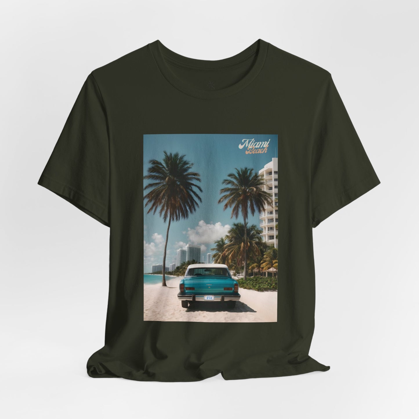 Vintage Car On The Beach Jersey Short Sleeve Tee