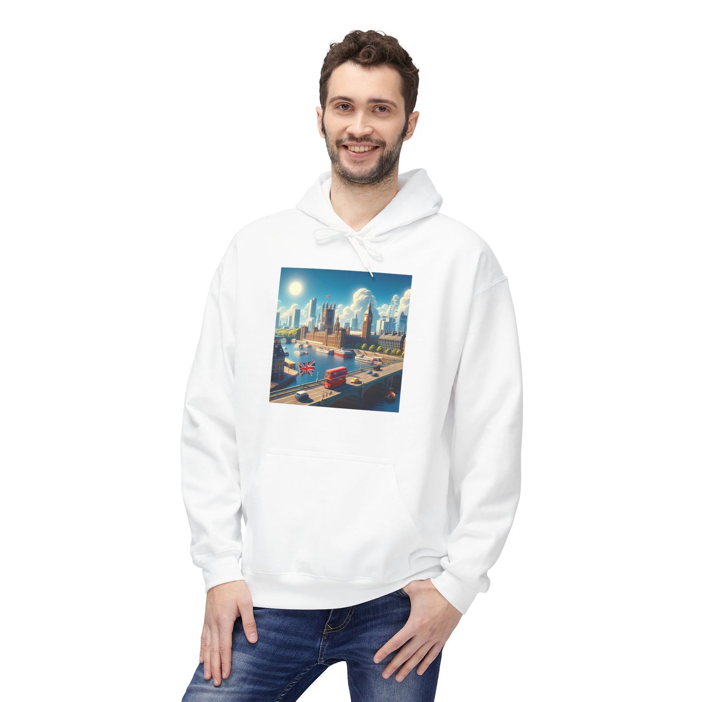 London Disney Pixar Style Midweight Softstyle Fleece Hoodie