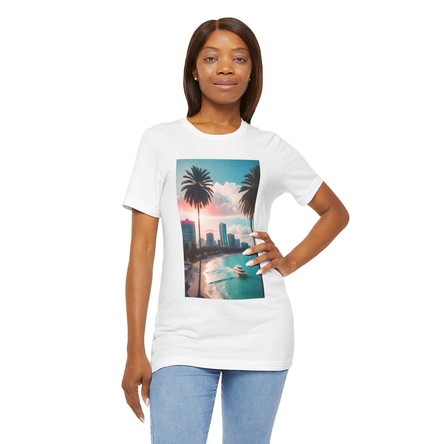 Miami Sunset Jersey Short Sleeve Tee