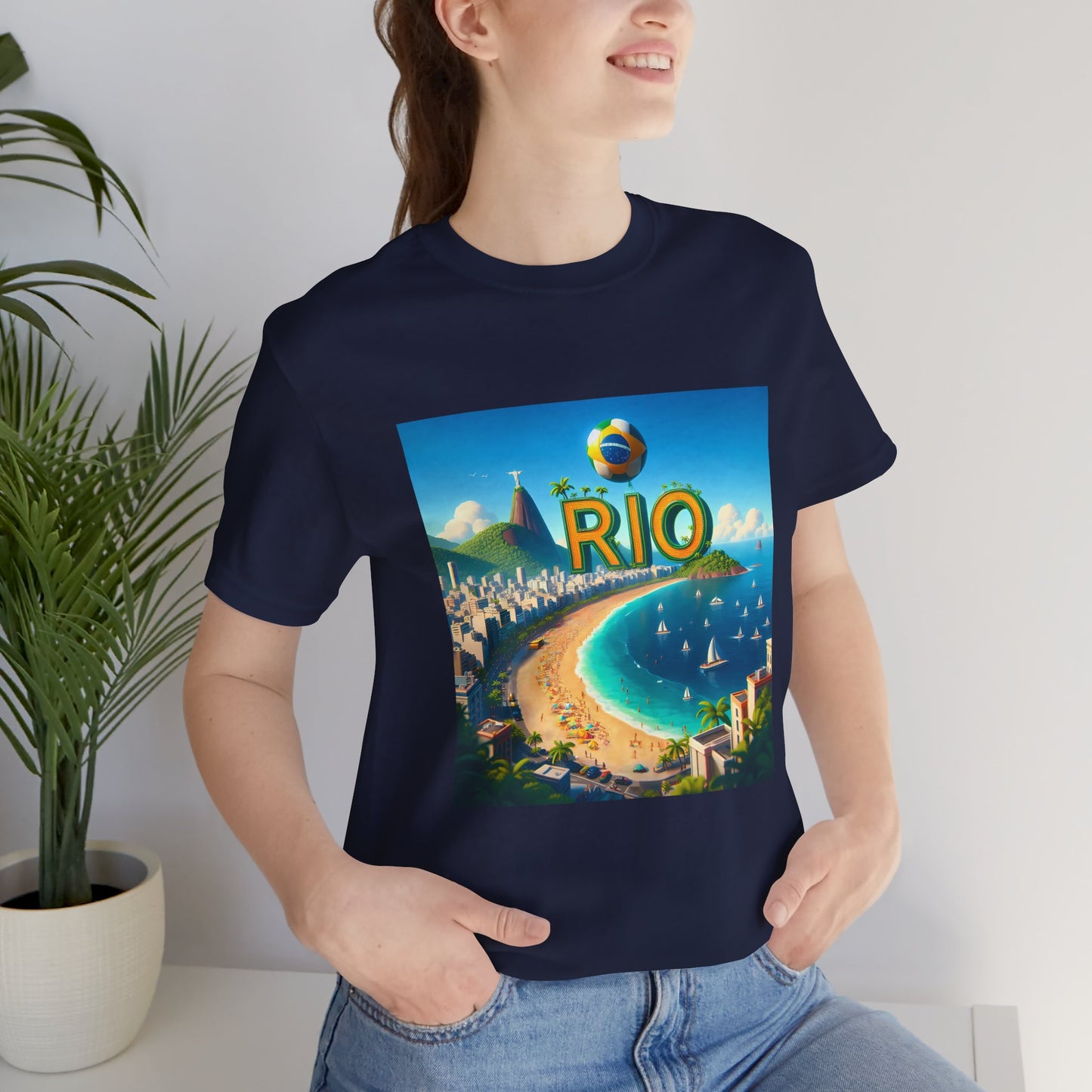 Rio Copacabana Beach Disney Pixar Style Jersey Short Sleeve Tee