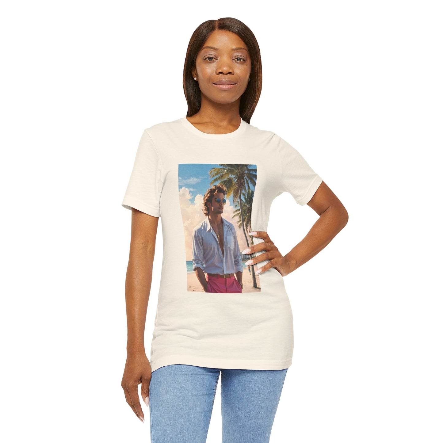 Man On The Beach Jersey Short Sleeve Tee