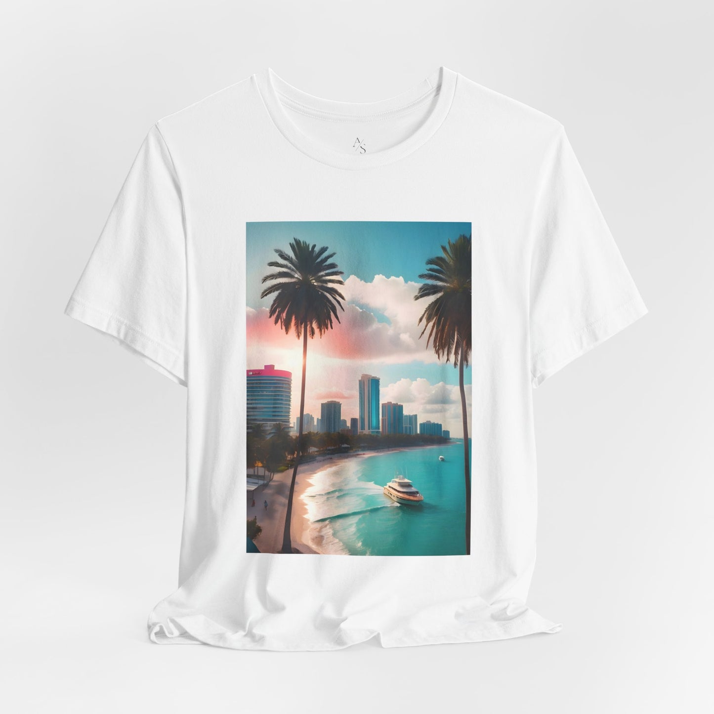 Miami Sunset Jersey Short Sleeve Tee