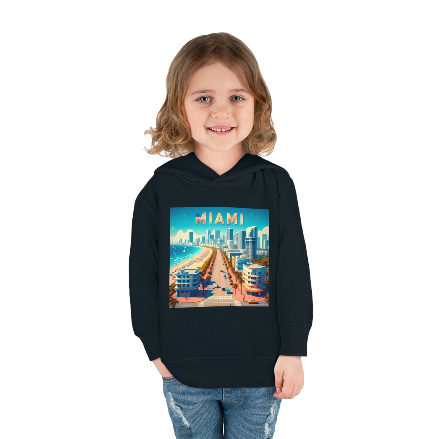 Miami Disney Pixar Style Toddler Pullover Fleece Hoodie