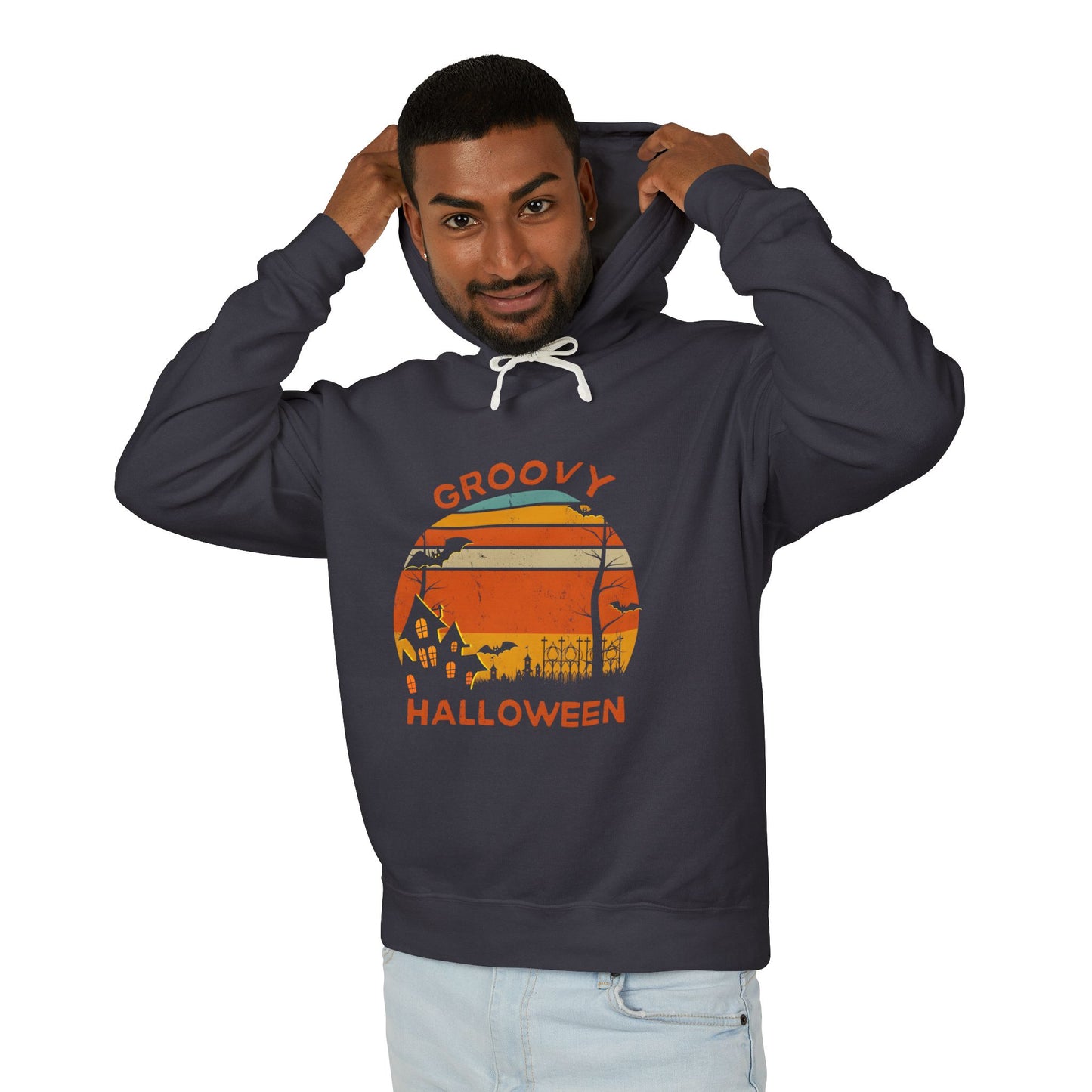 Groovy Halloween Lightweight Hooded Sweatshirt