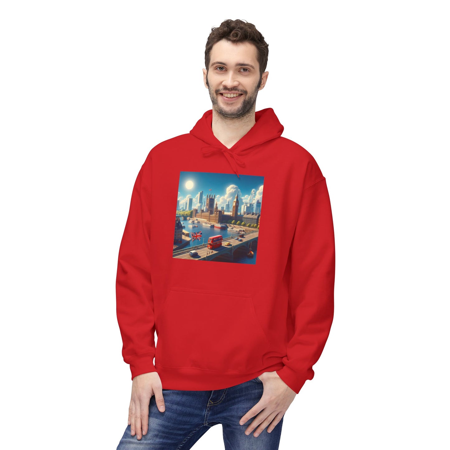 London Disney Pixar Style Midweight Softstyle Fleece Hoodie