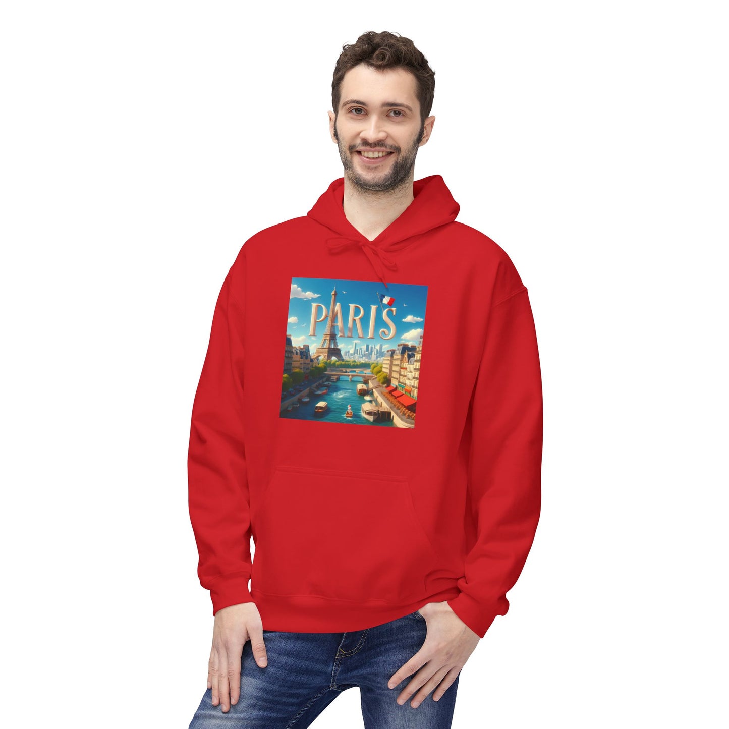 Paris Disney Pixar Style Midweight Softstyle Fleece Hoodie