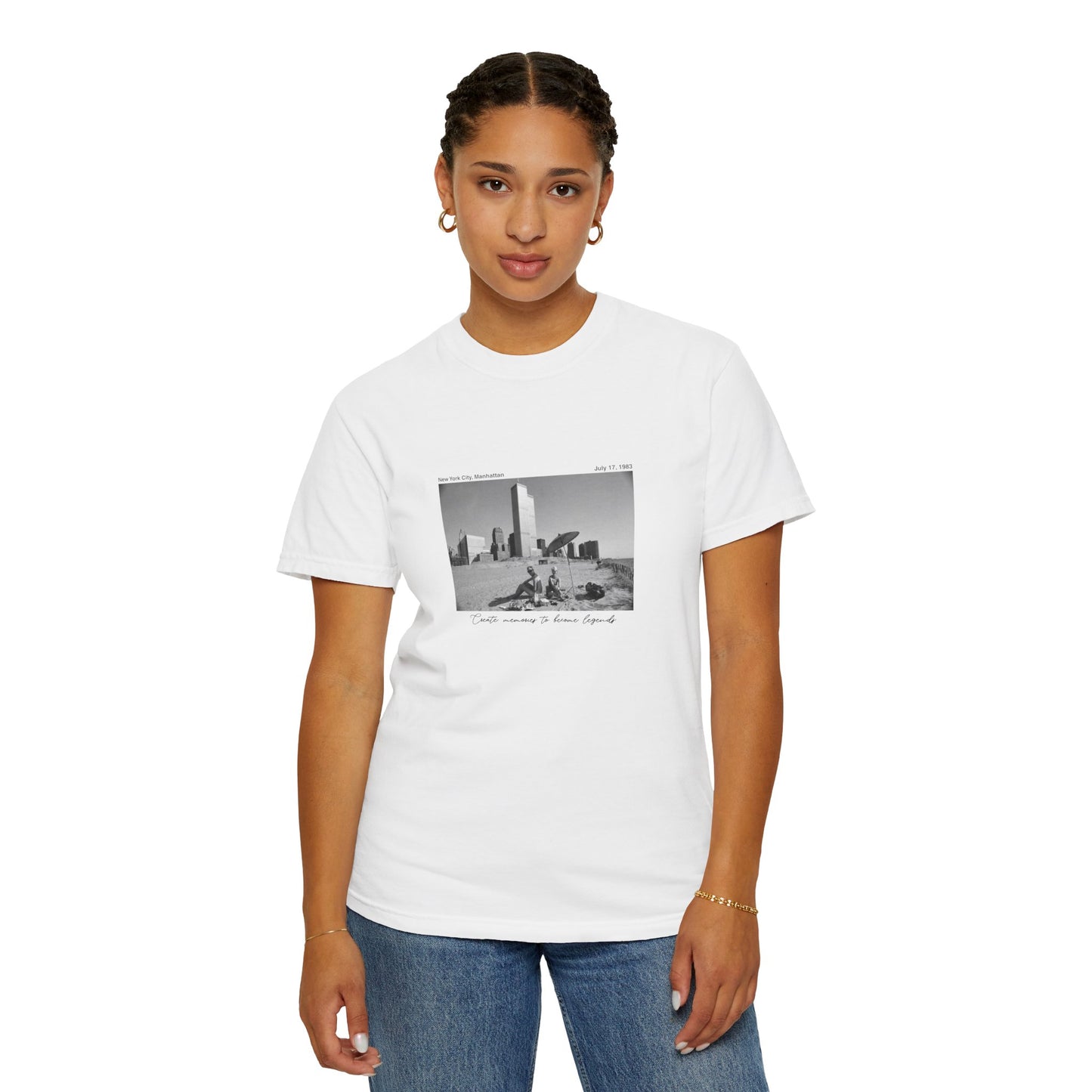 NYC Manhattan Summer Photograph 1980s Graphic T-Shirt