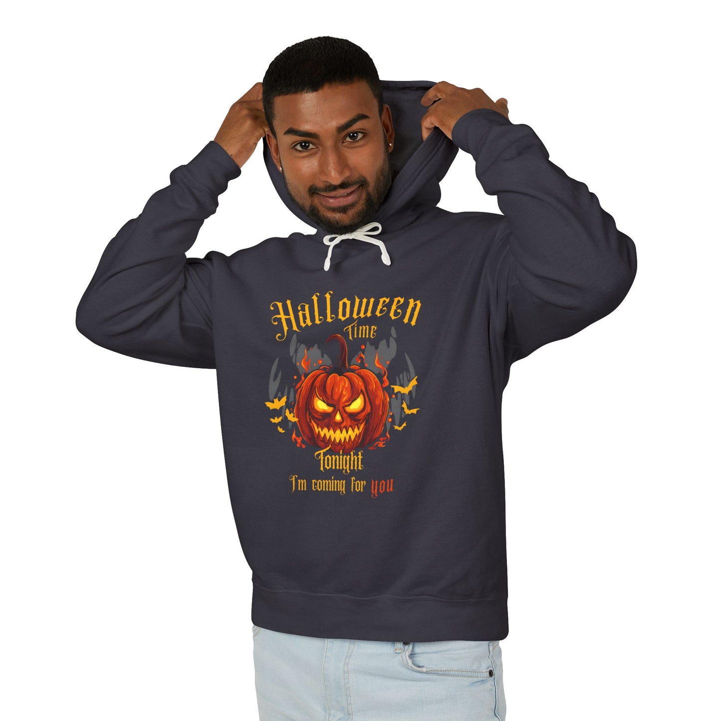 Scary Pumpkin Lightweight Hooded Sweatshirt