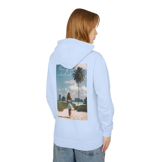 Peace Of Mind And Soul Lightweight Hooded Sweatshirt