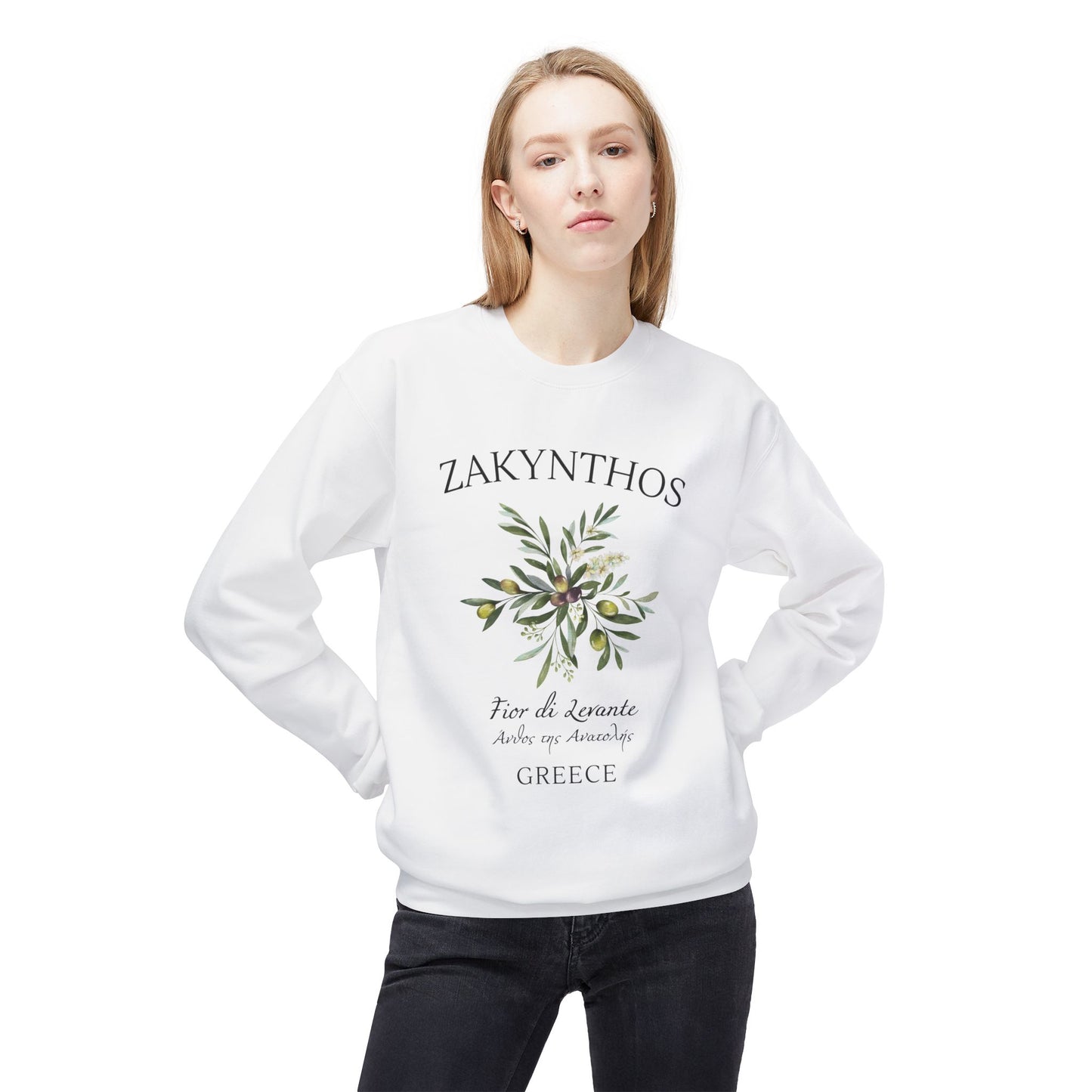 Zakynthos (Zante) Greece Olive Graphic Sweatshirt