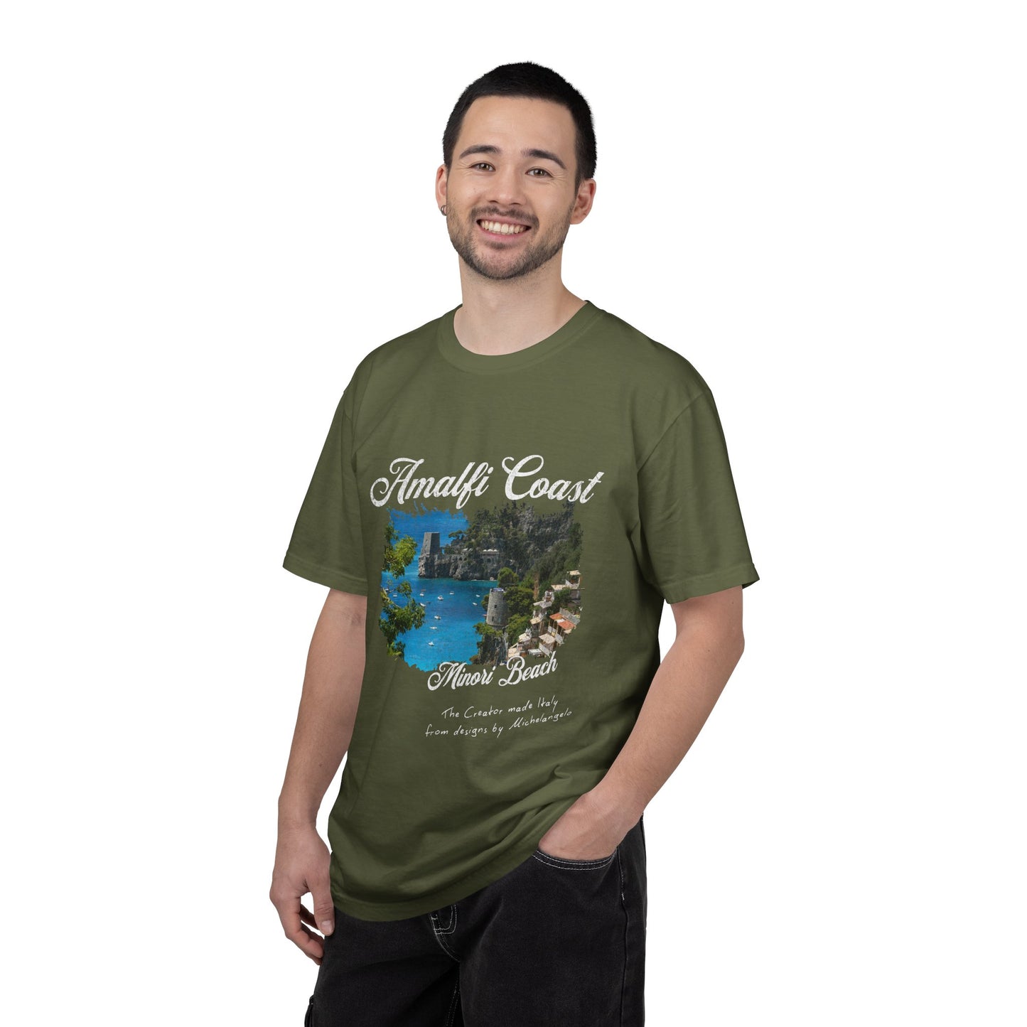 Amalfi Coast Minori Beach Graphic T-Shirt