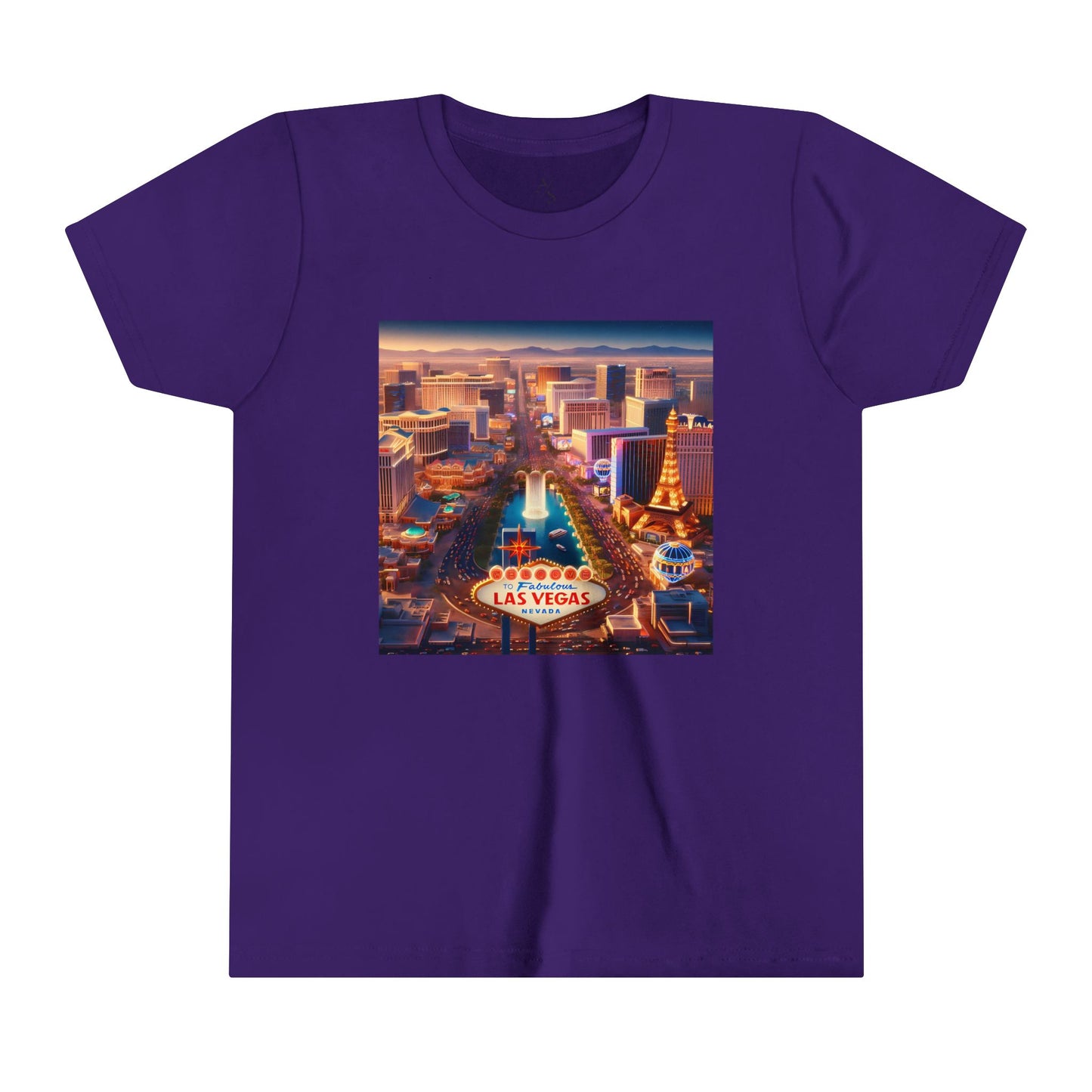 Las Vegas Sunset Disney Pixar Style Youth Short Sleeve Tee