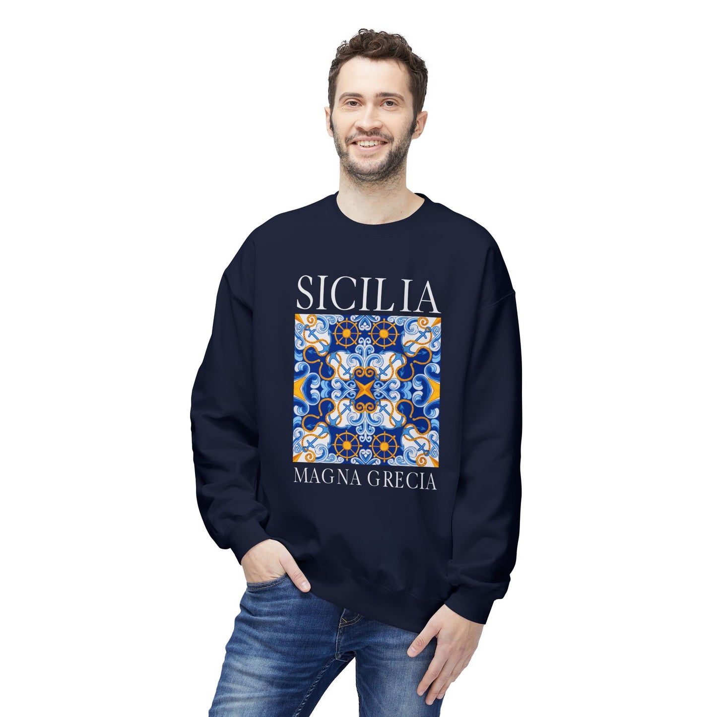 Sicily Italy Vintage Mosaic Graphic Sweatshirt