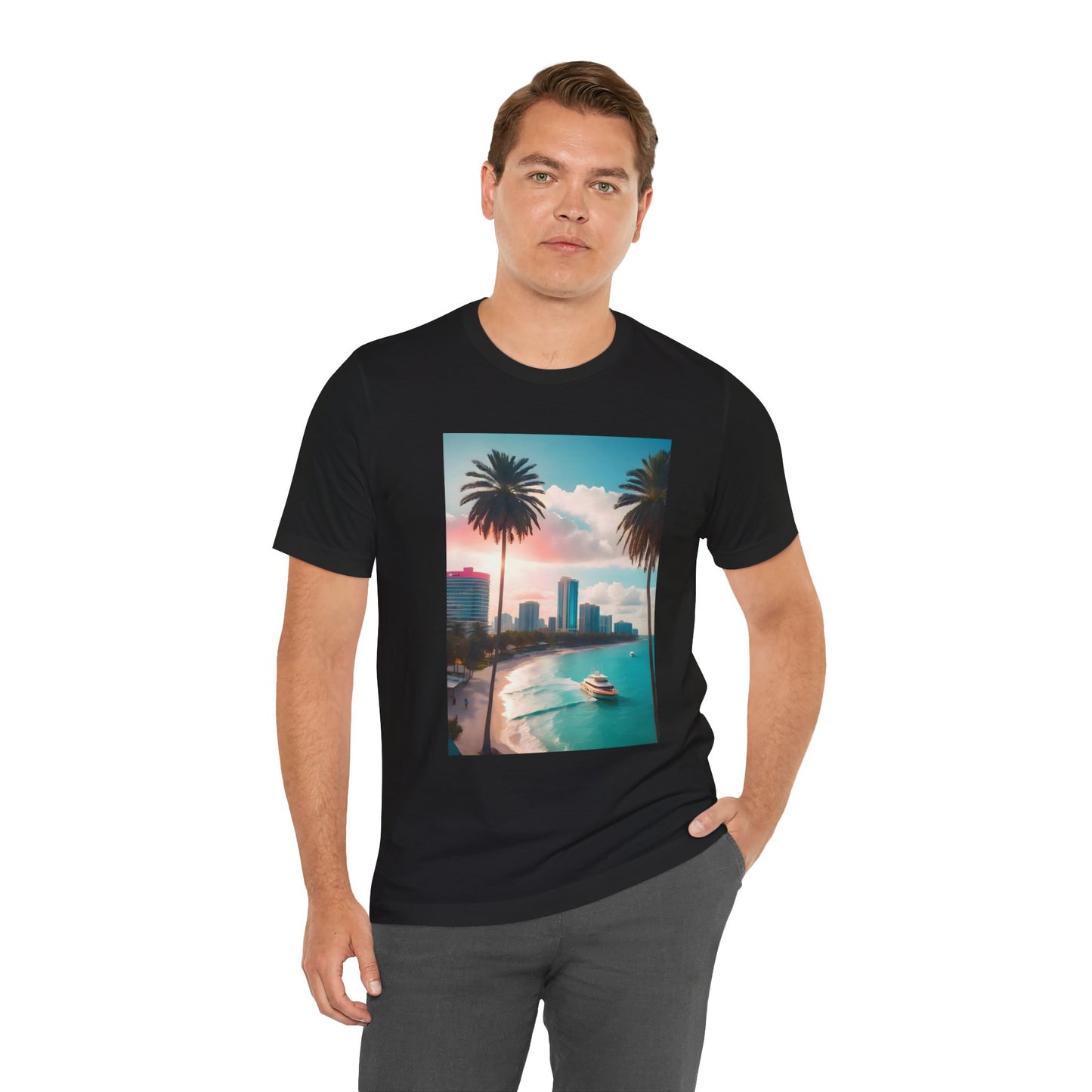 Miami Sunset Jersey Short Sleeve Tee