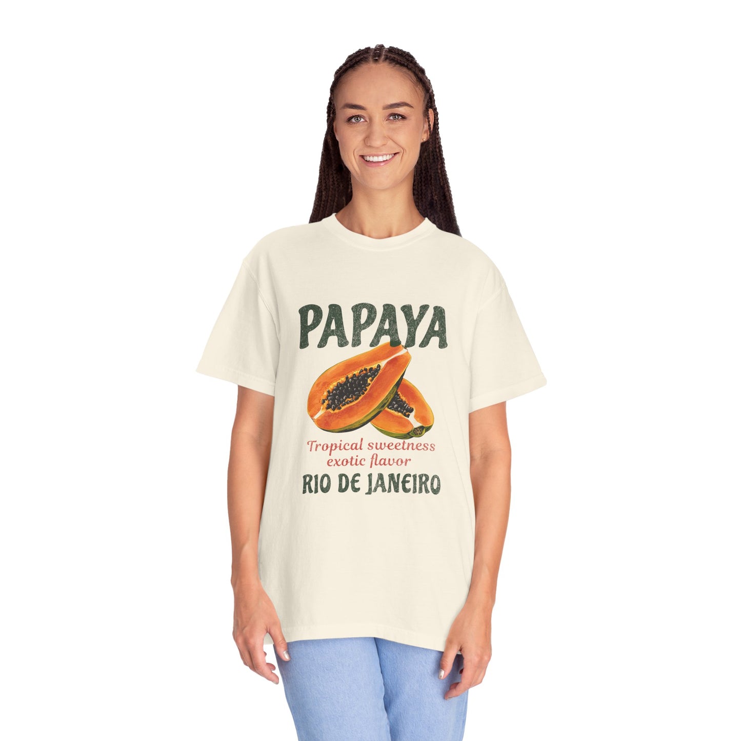 Fruit Papaya Rio De Janeiro Retro Graphic T-Shirt