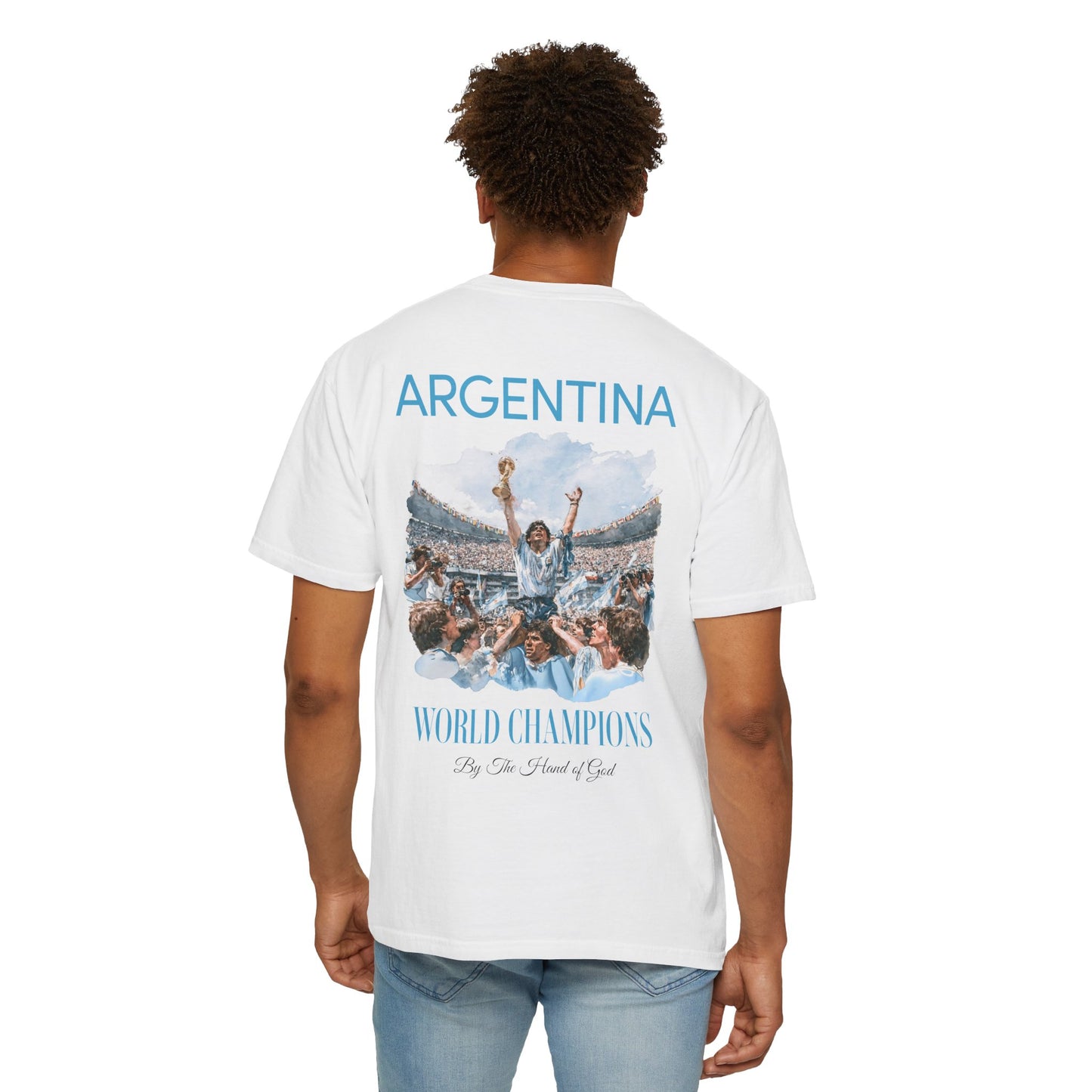 Argentina Football World Champions Mexico '86 Retro Graphic T-Shirt