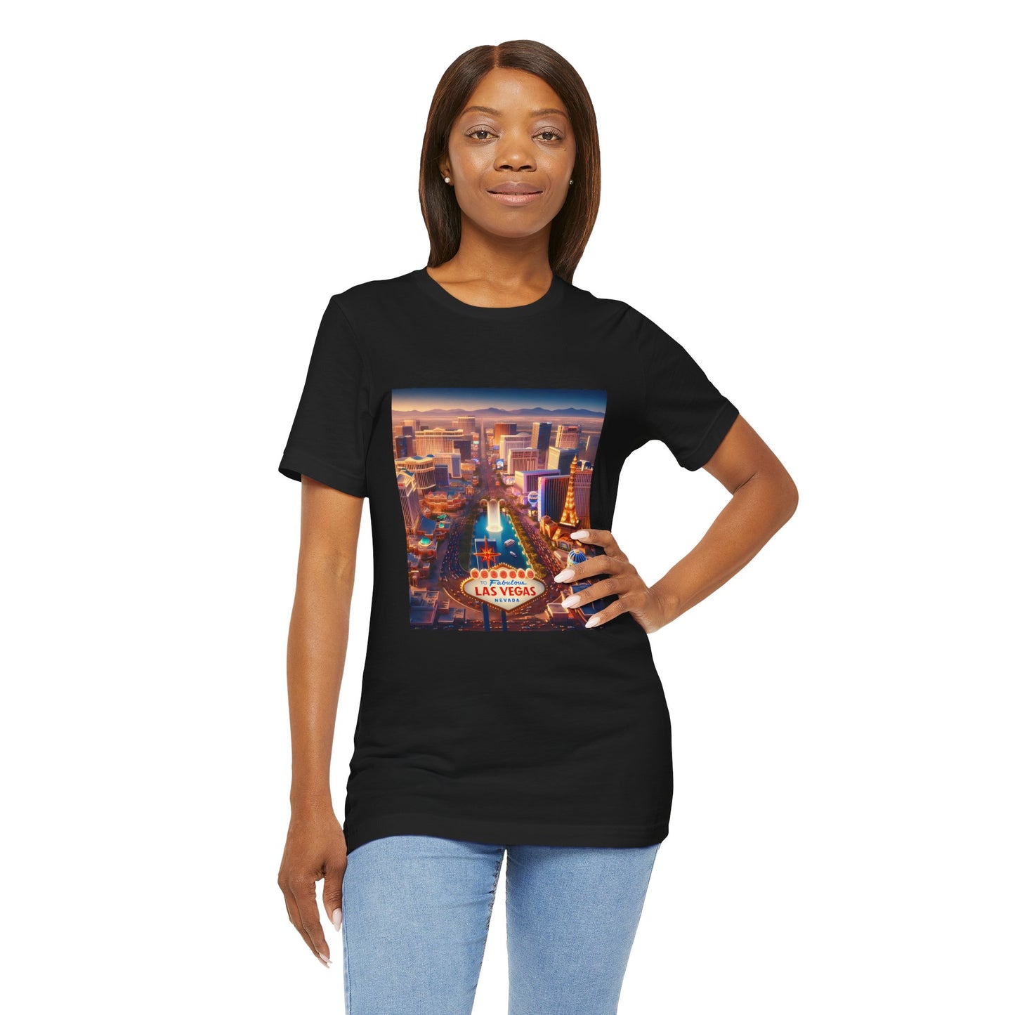 Las Vegas Sunset Disney Pixar Style Jersey Short Sleeve Tee