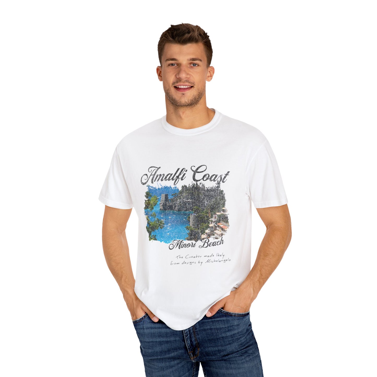Amalfi Coast Minori Beach Graphic T-Shirt