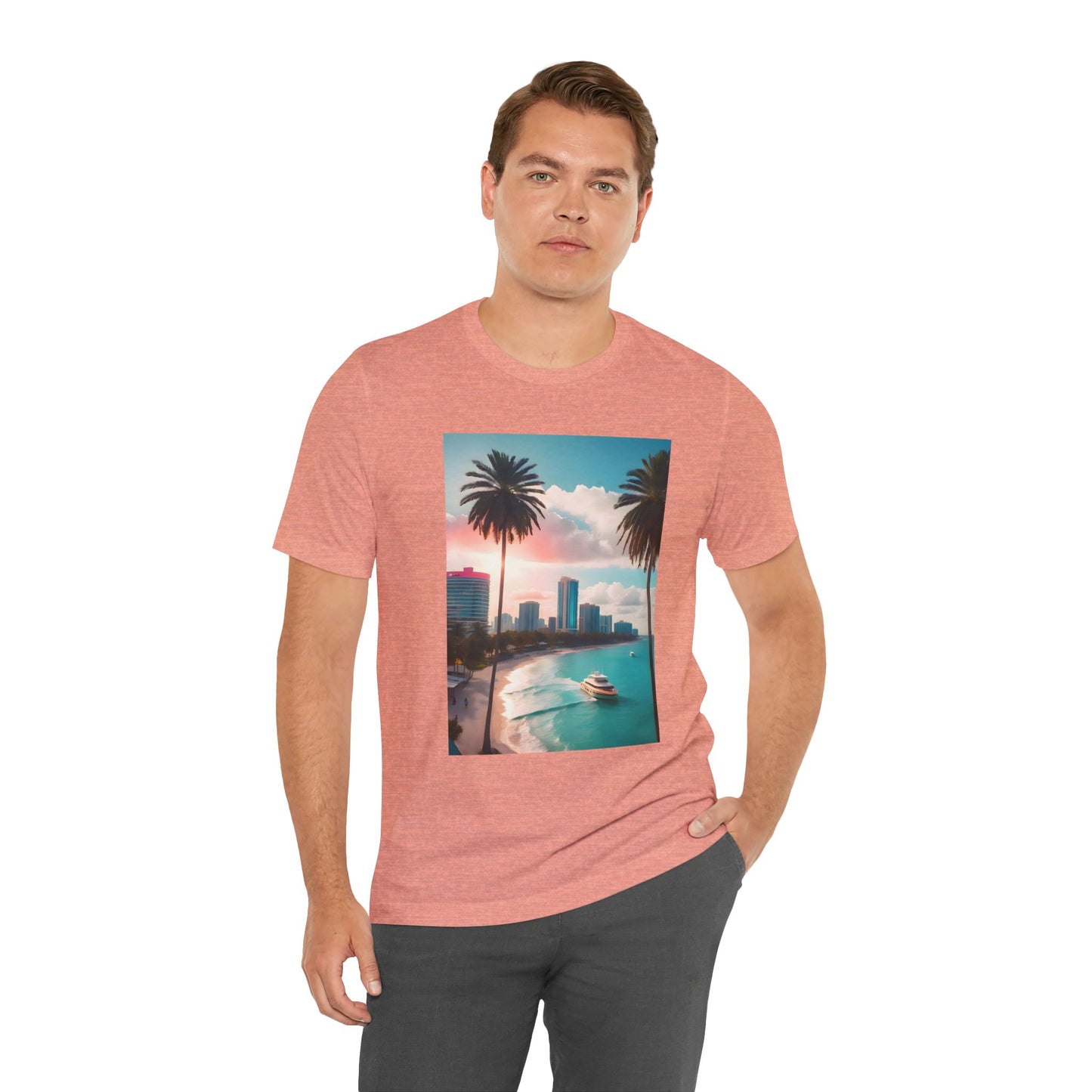 Miami Sunset Jersey Short Sleeve Tee