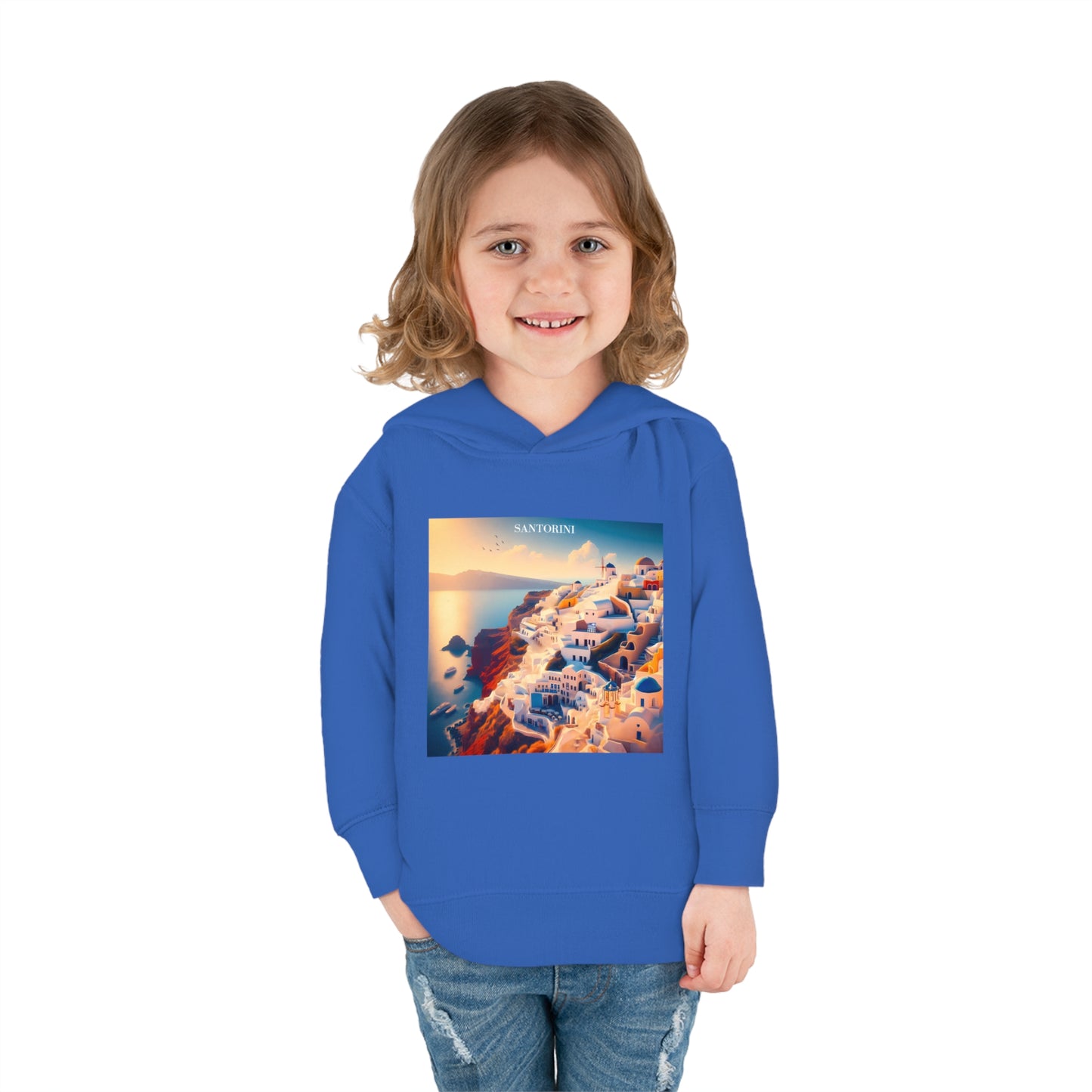 Santorini Sunset Disney Pixar Style Pullover Fleece Hoodie