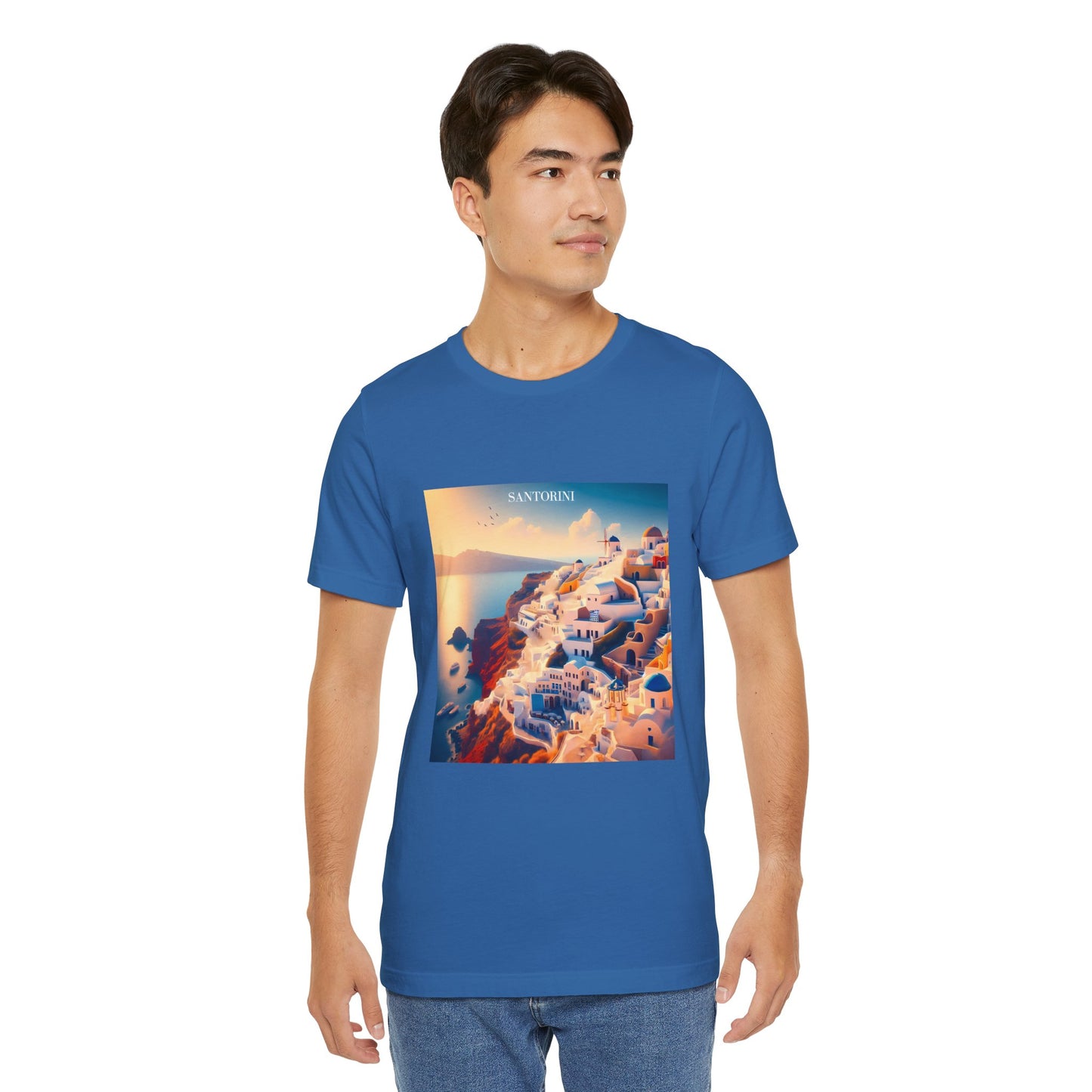 Santorini Sunset Disney Pixar Style Jersey Short Sleeve Tee