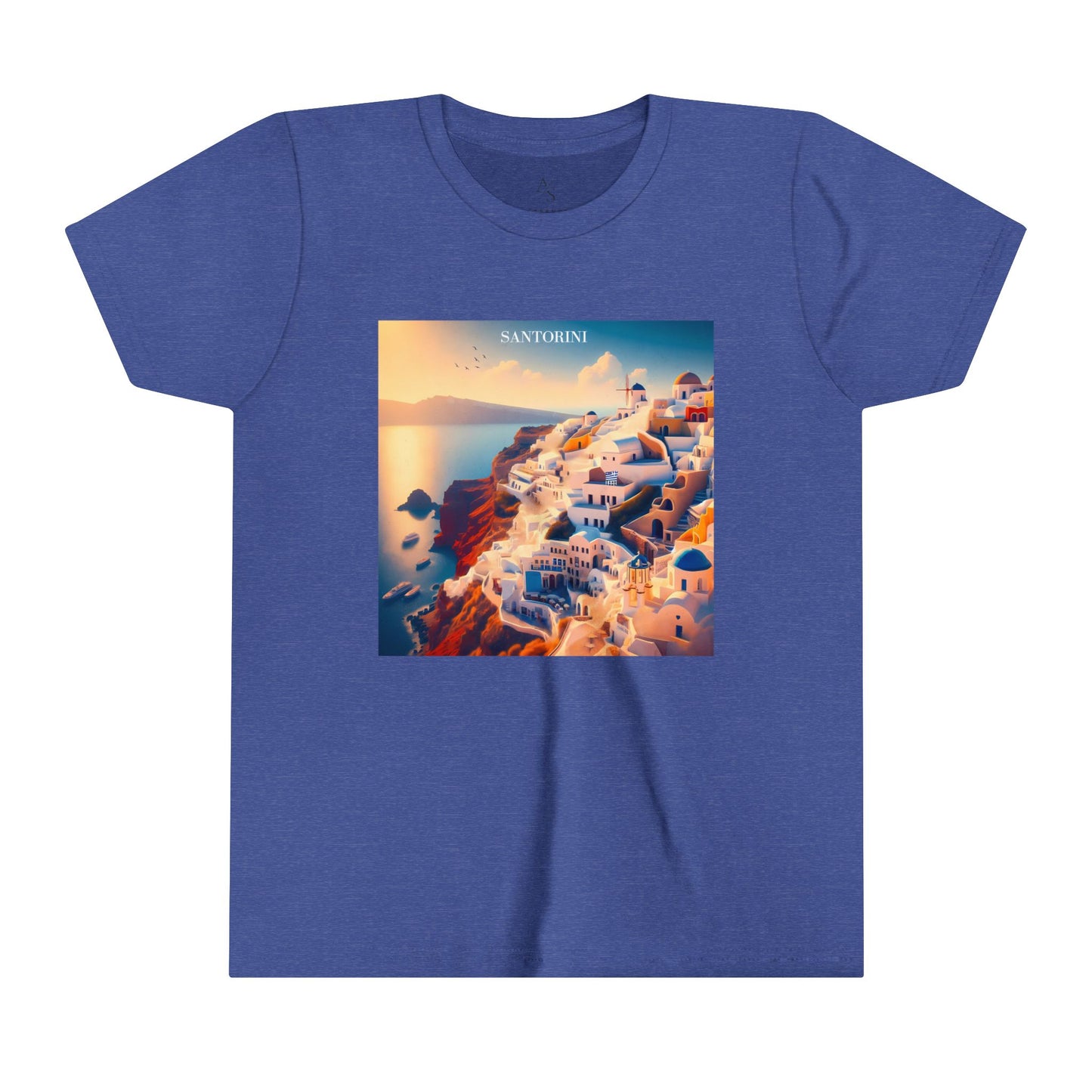 Santorini Sunset Disney Pixar Style Youth Short Sleeve Tee