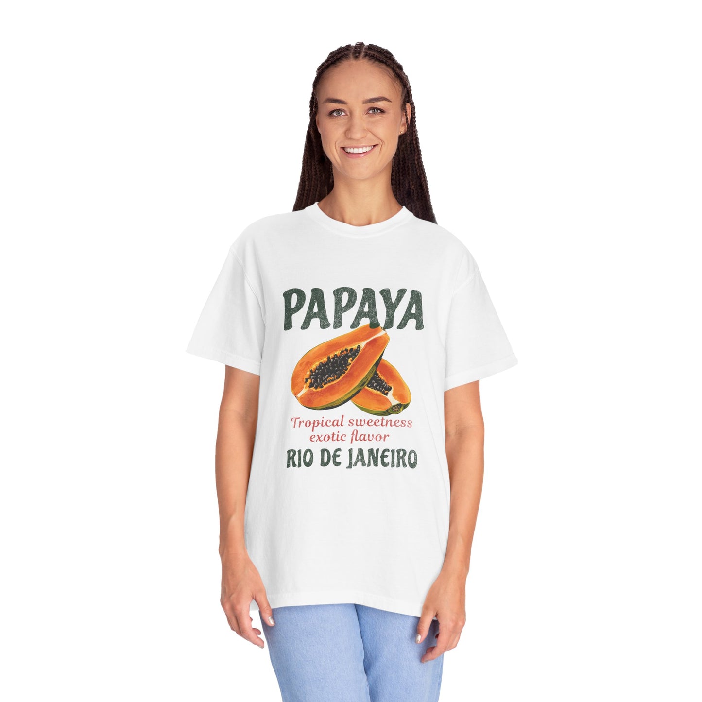 Fruit Papaya Rio De Janeiro Retro Graphic T-Shirt