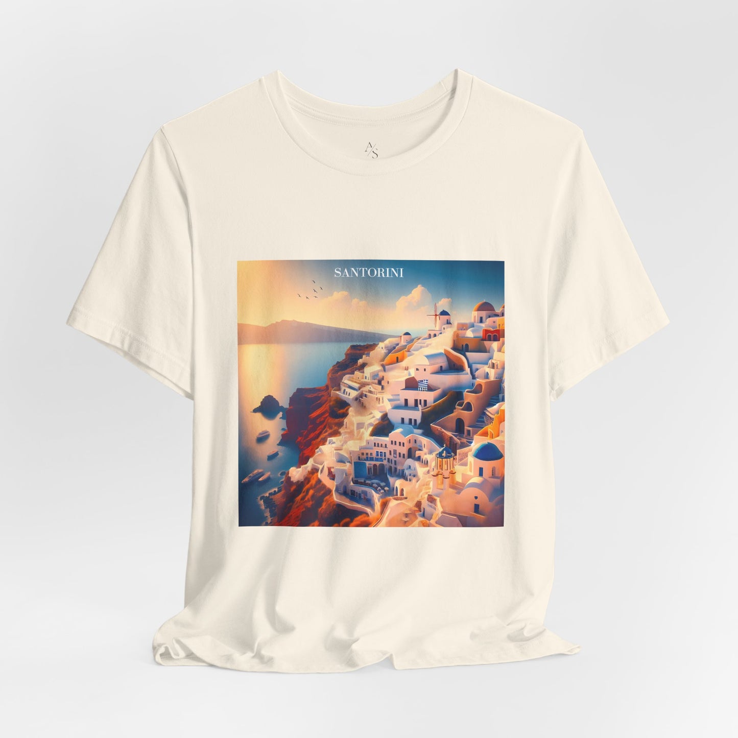 Santorini Sunset Disney Pixar Style Jersey Short Sleeve Tee