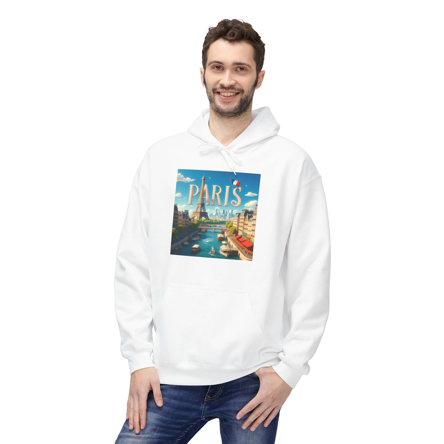 Paris Disney Pixar Style Midweight Softstyle Fleece Hoodie