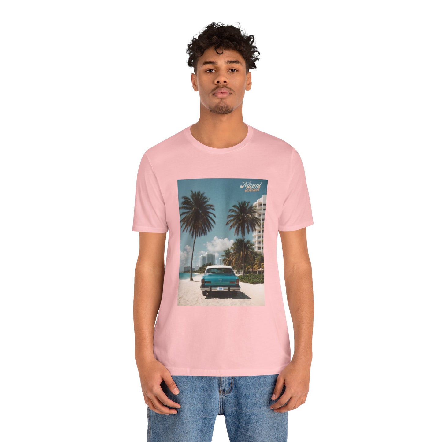 Vintage Car On The Beach Jersey Short Sleeve Tee