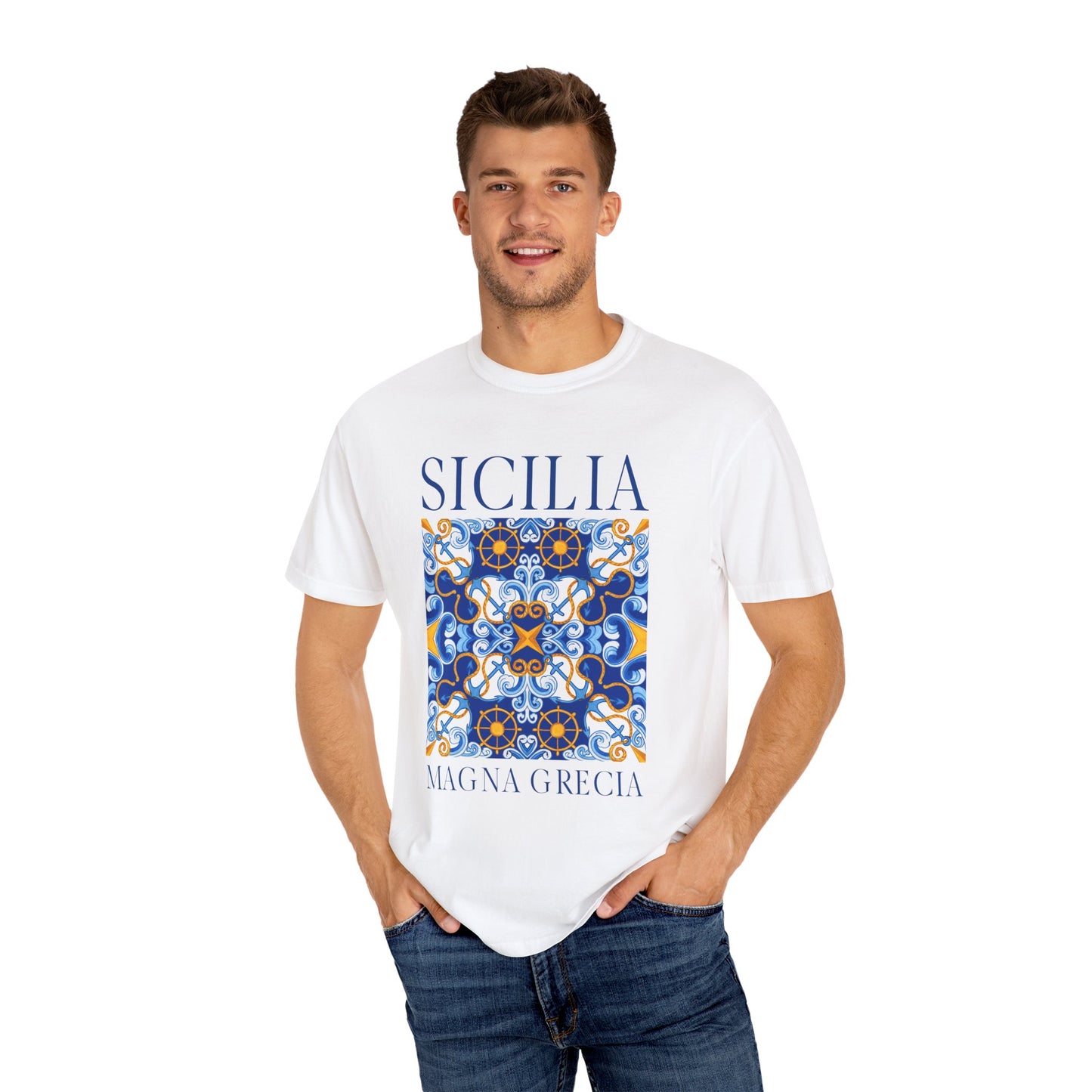 Sicily Italy Vintage Mosaic Graphic T-Shirt