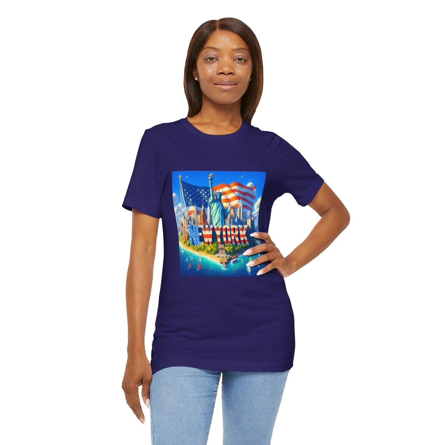 New York Disney Pixar Style Jersey Short Sleeve Tee