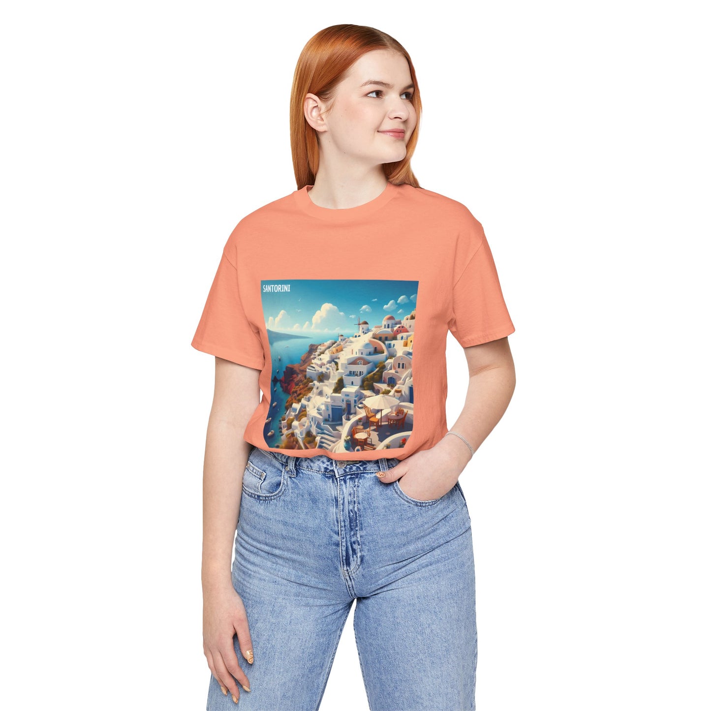 Santorini Oia Disney Pixar Style Jersey Short Sleeve Tee