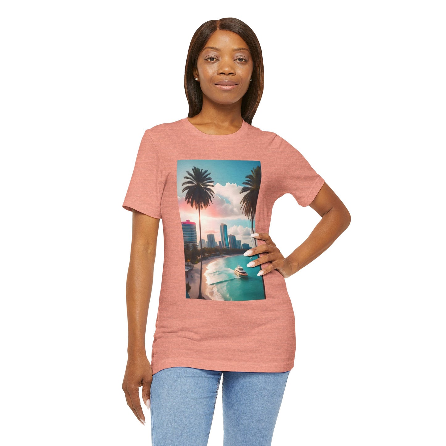 Miami Sunset Jersey Short Sleeve Tee