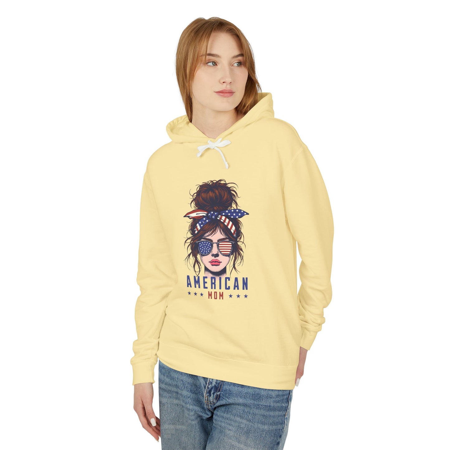 American Mom Lightweight Hooded Sweatshirt