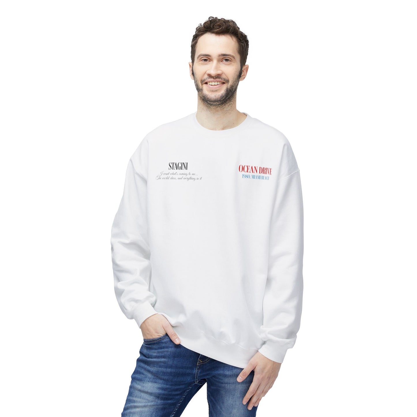 Ocean Drive 1980 Miami Beach Retro Graphic Sweatshirt