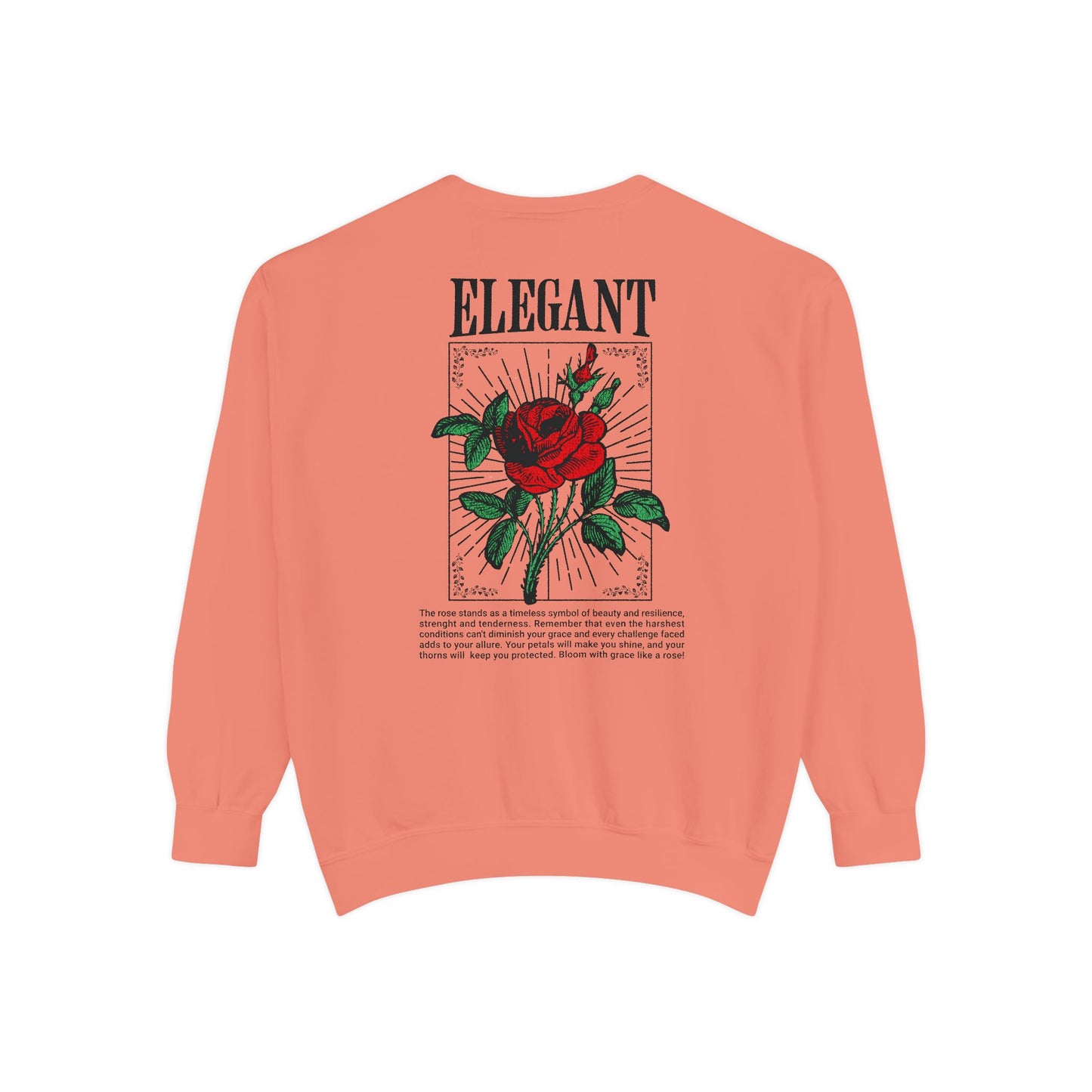 Elegant Rose Garment-Dyed Sweatshirt