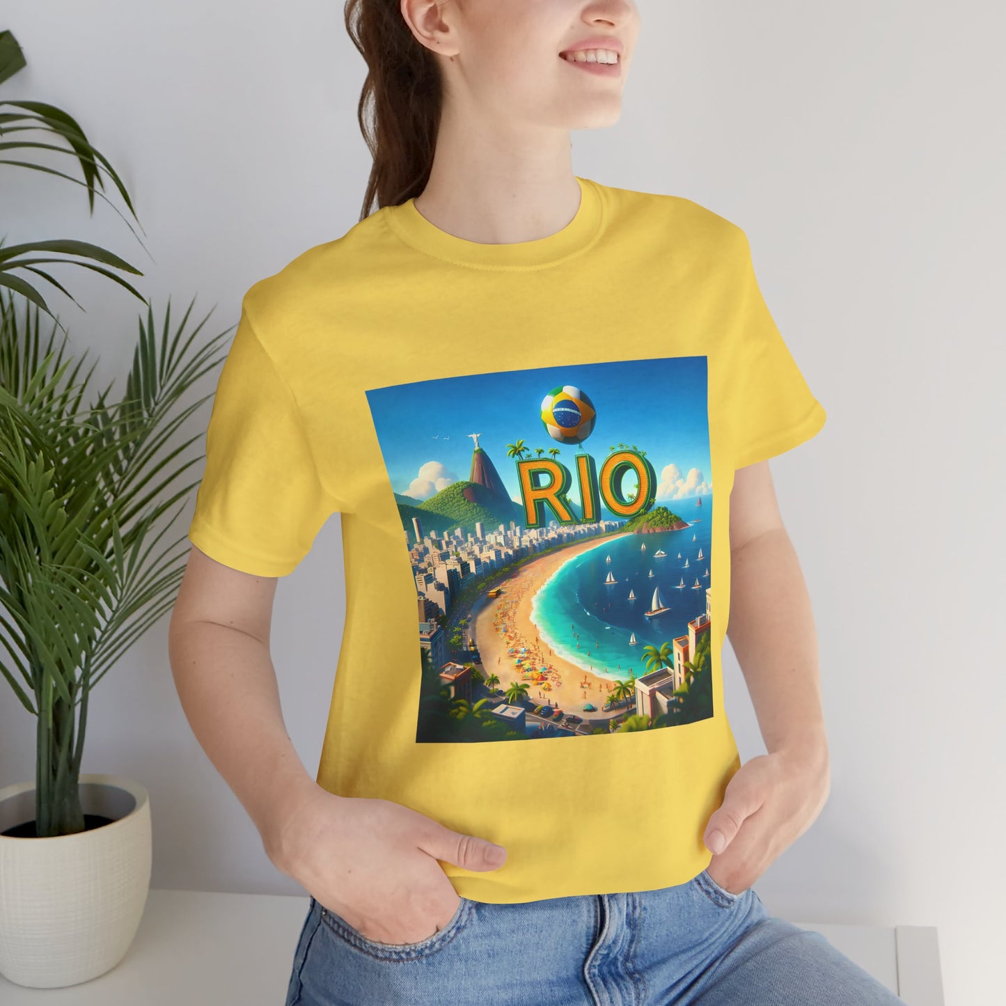 Rio Copacabana Beach Disney Pixar Style Jersey Short Sleeve Tee