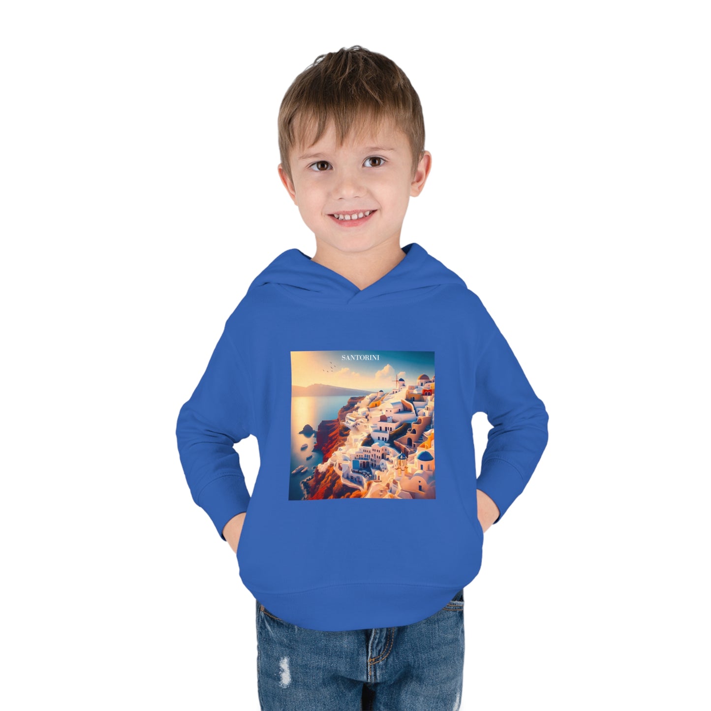 Santorini Sunset Disney Pixar Style Pullover Fleece Hoodie