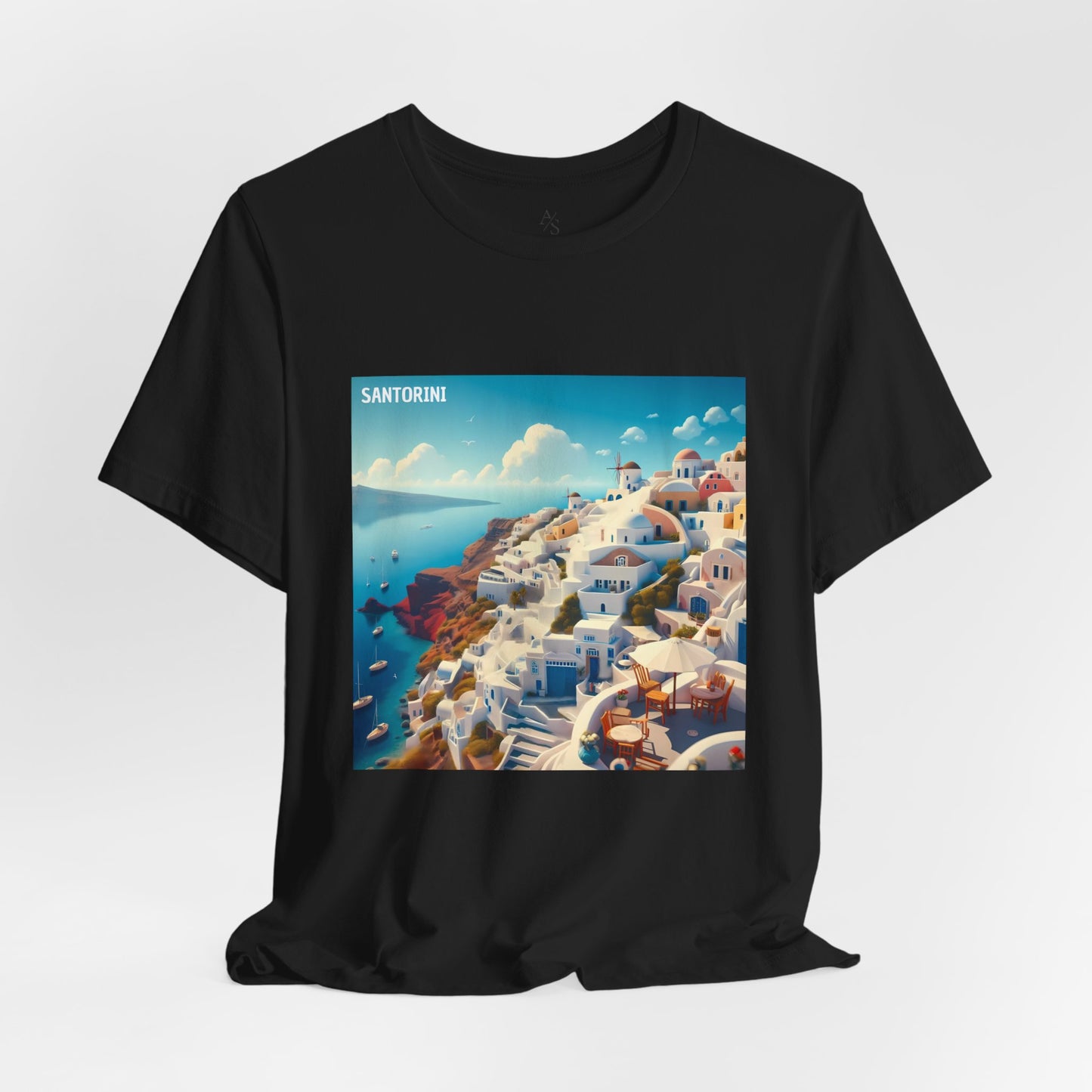 Santorini Oia Disney Pixar Style Jersey Short Sleeve Tee