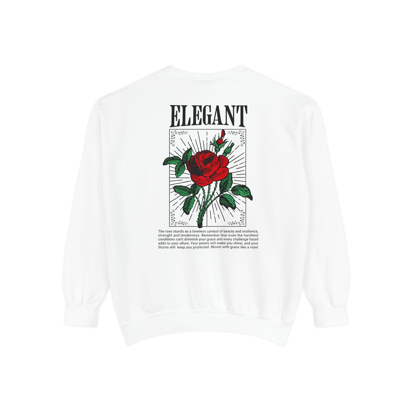 Elegant Rose Garment-Dyed Sweatshirt