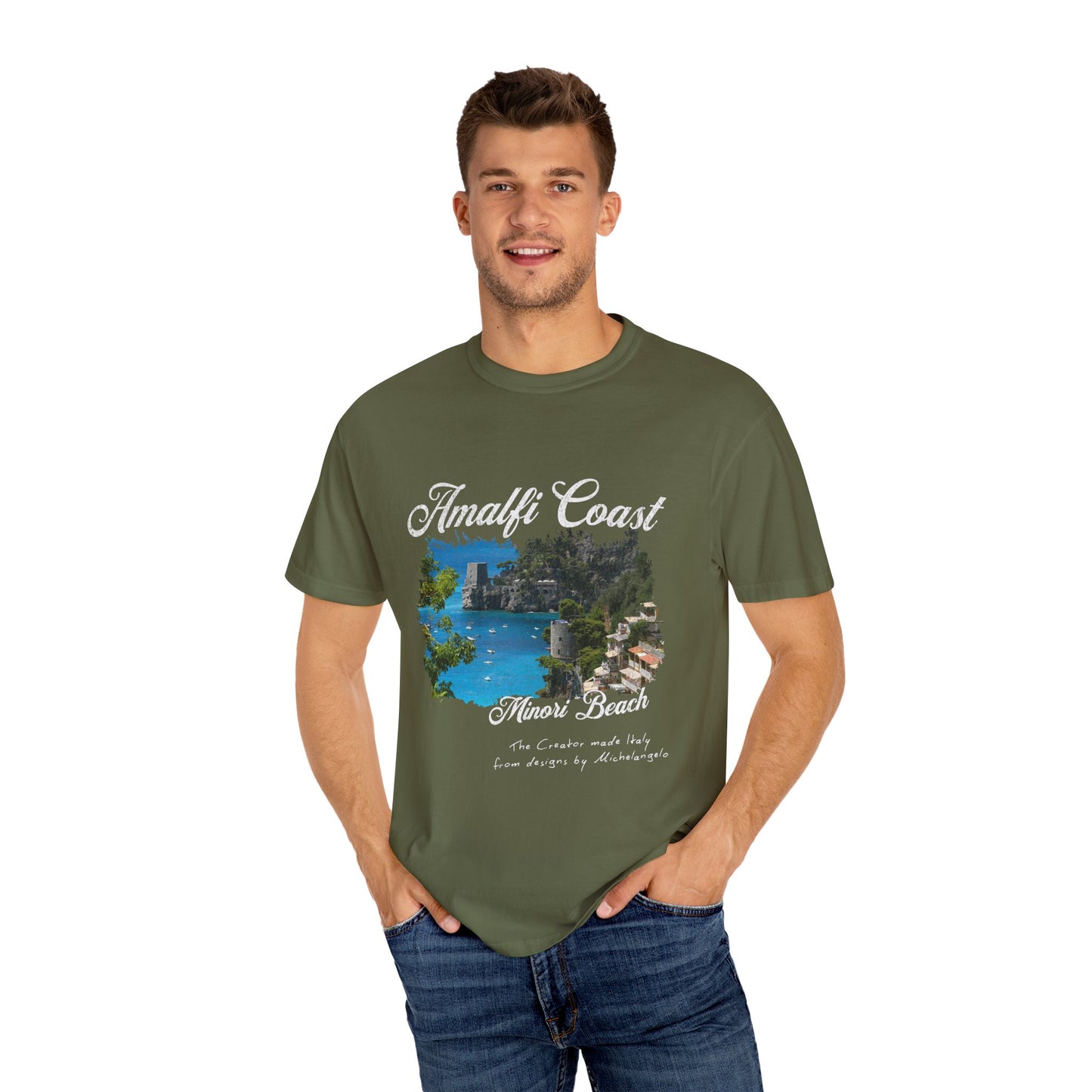 Amalfi Coast Minori Beach Graphic T-Shirt