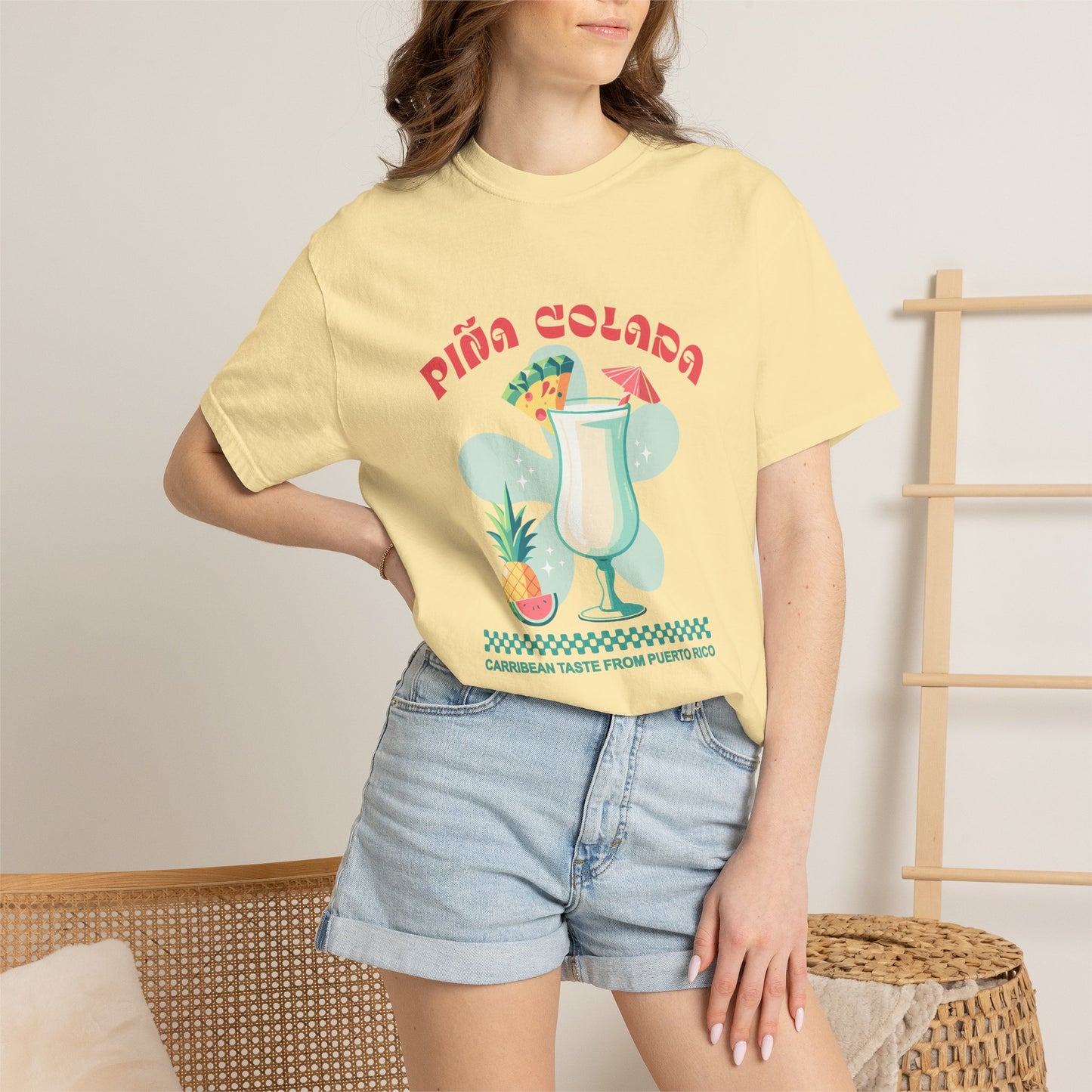Pina Colada Caribbean Coctail Puerto Rico Graphic T-Shirt