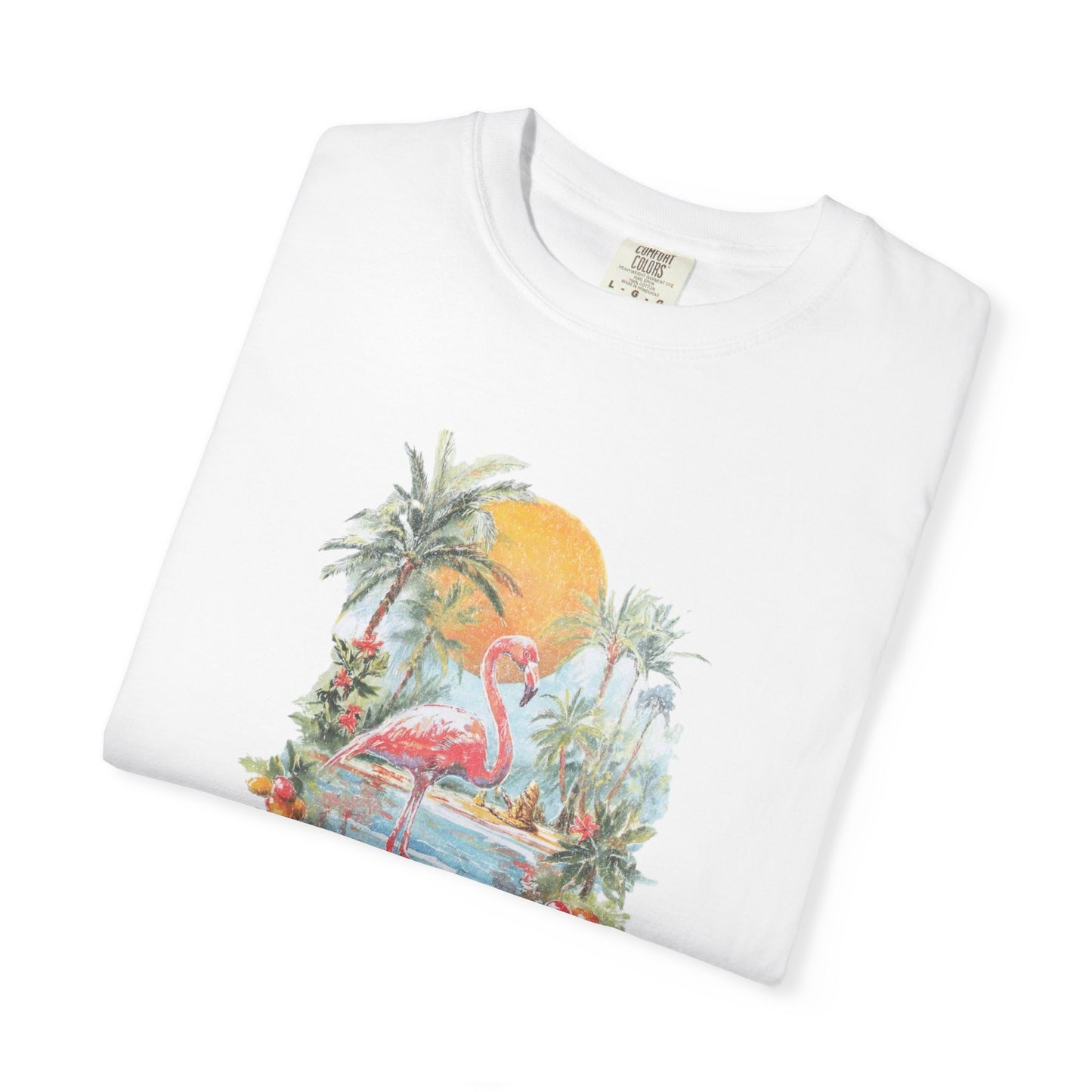 Palm Beach Florida Flamingo Retro Graphic T-Shirt