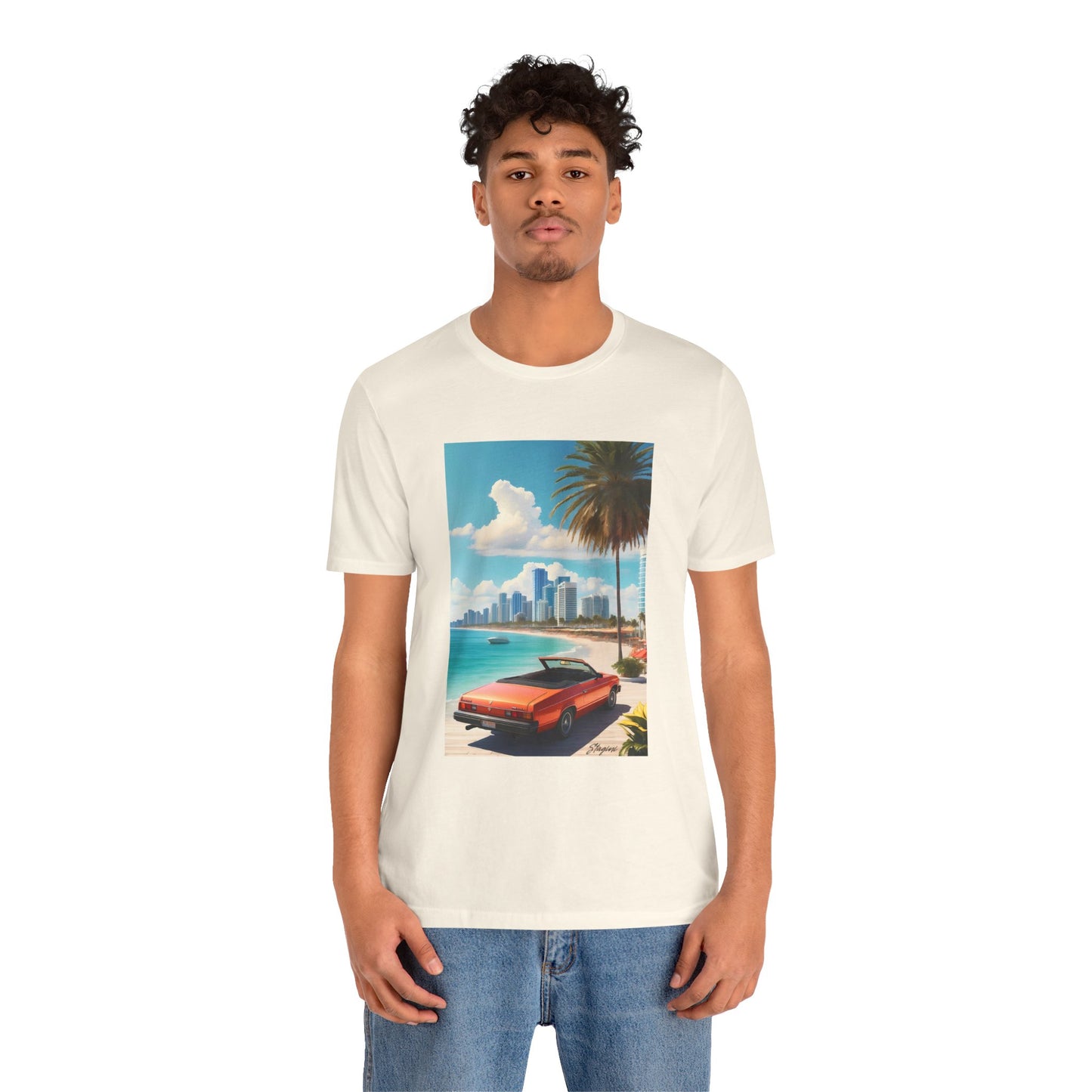 Car On The Beach Jersey Short Sleeve Tee