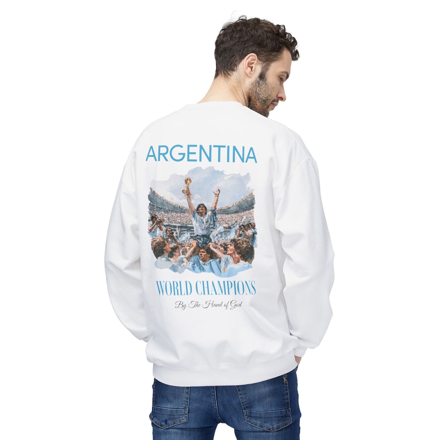 Argentina Football World Champions Mexico '86 Retro Graphic Sweatshirt