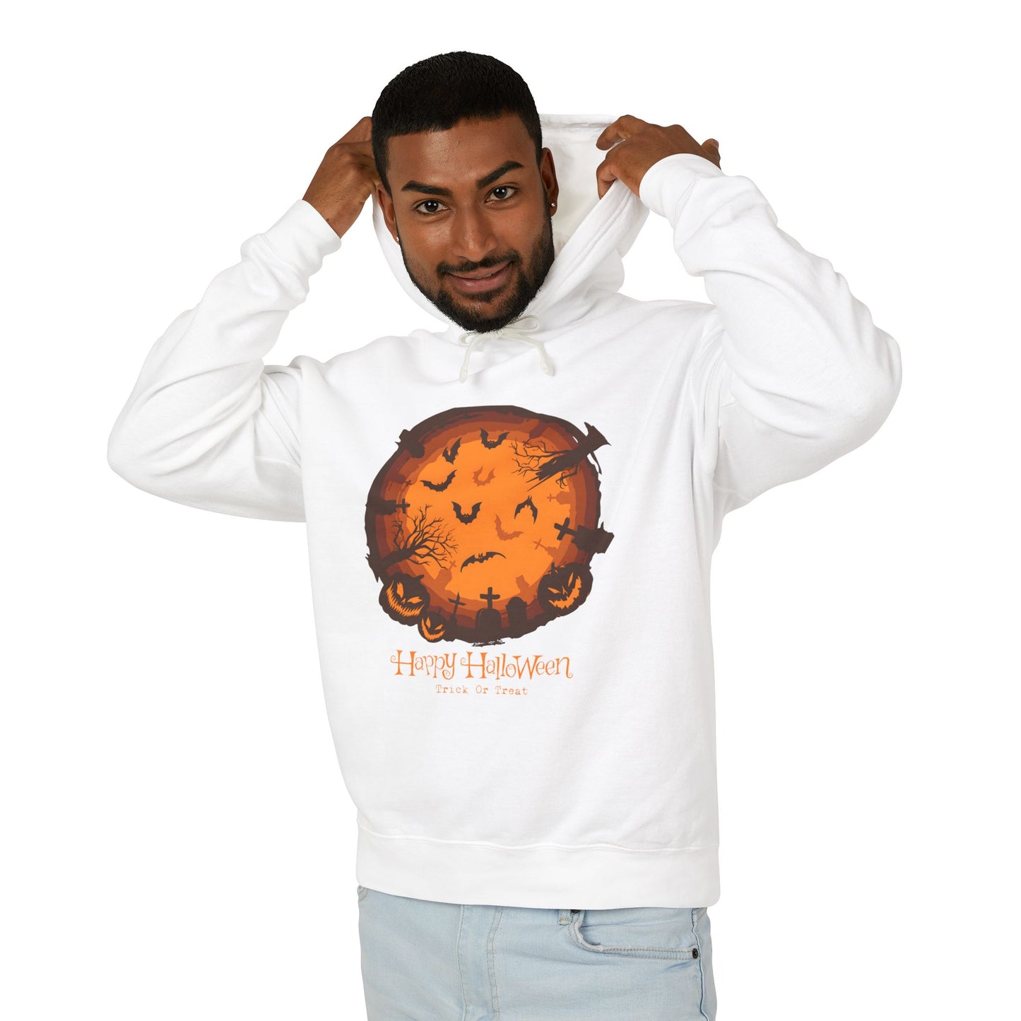 Happy Halloween Lightweight Hooded Sweatshirt