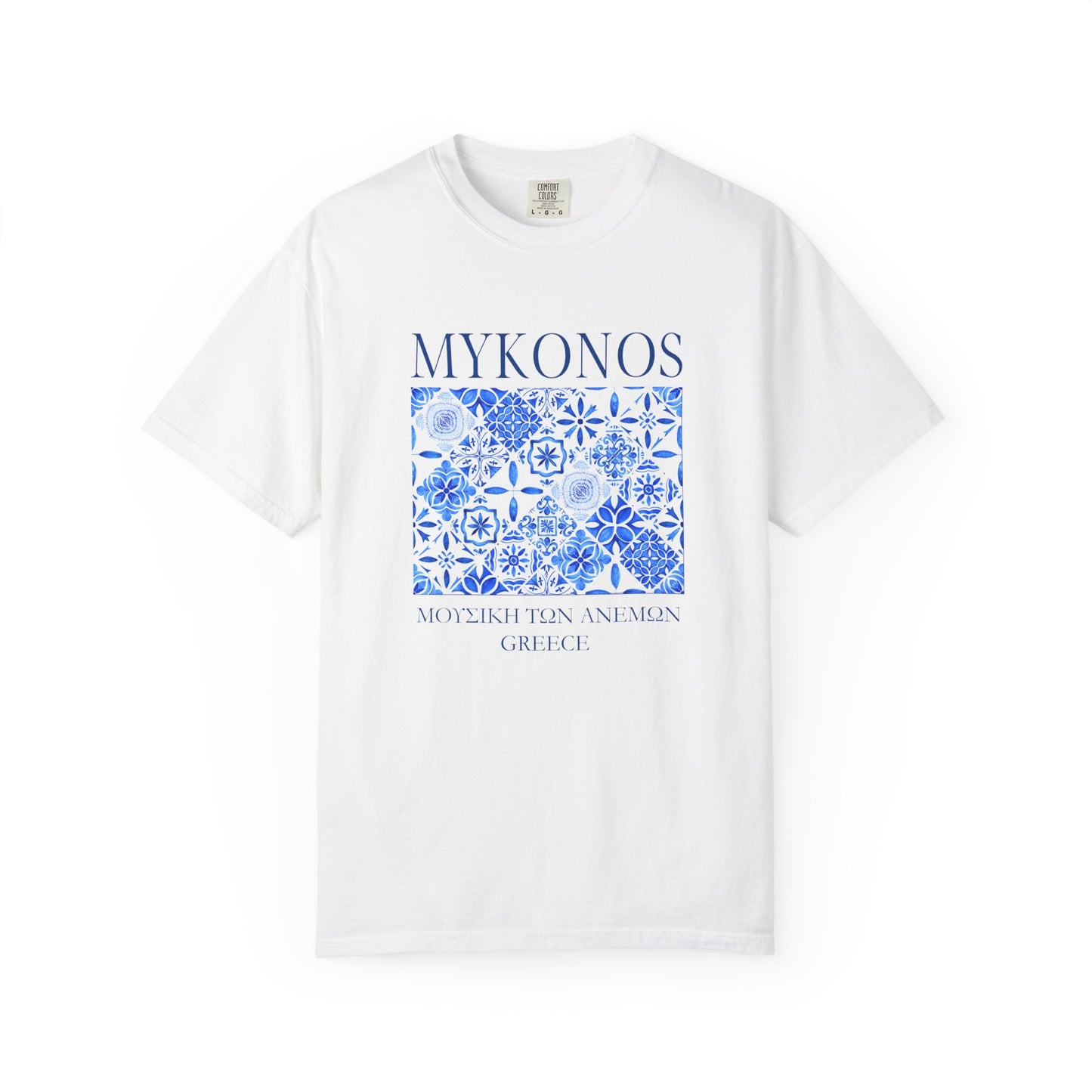 Mykonos Vintage Mosaic Graphic T-Shirt - Greece Travel Tee