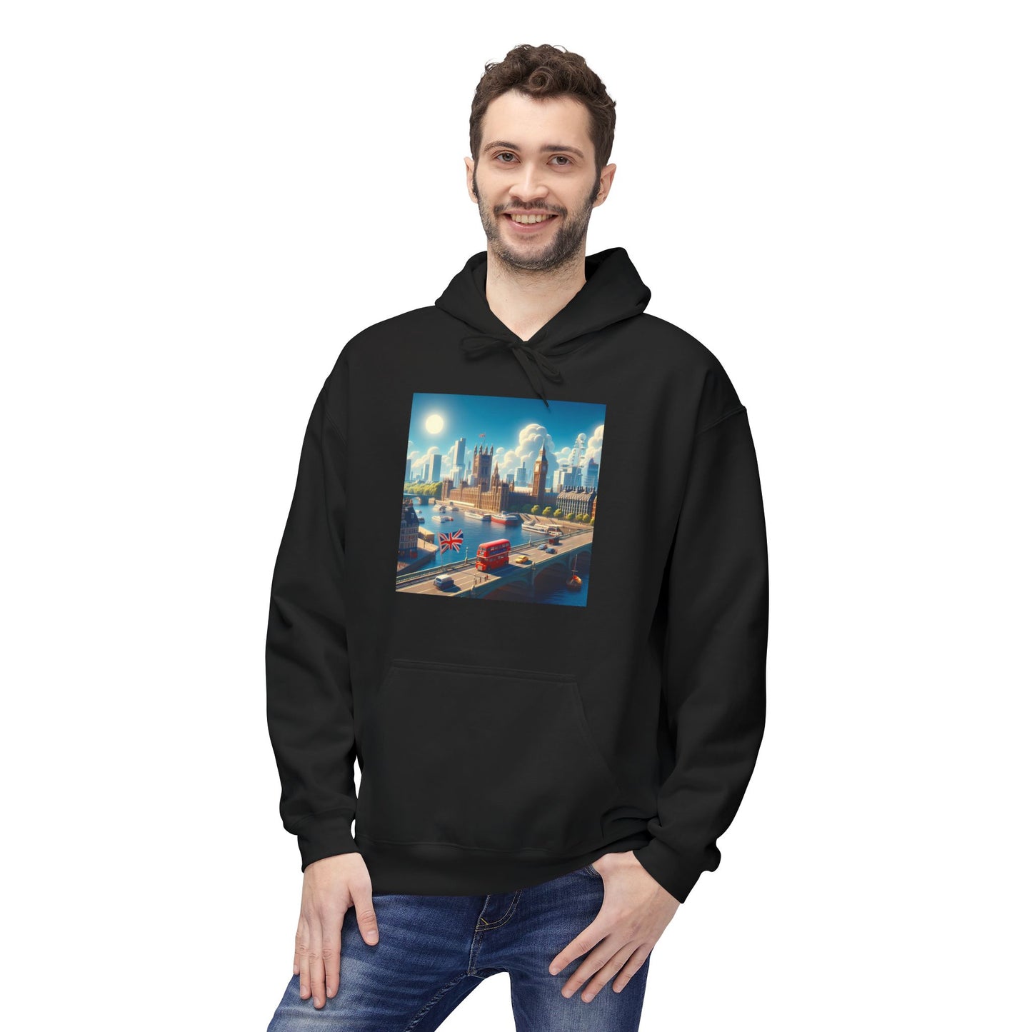 London Disney Pixar Style Midweight Softstyle Fleece Hoodie