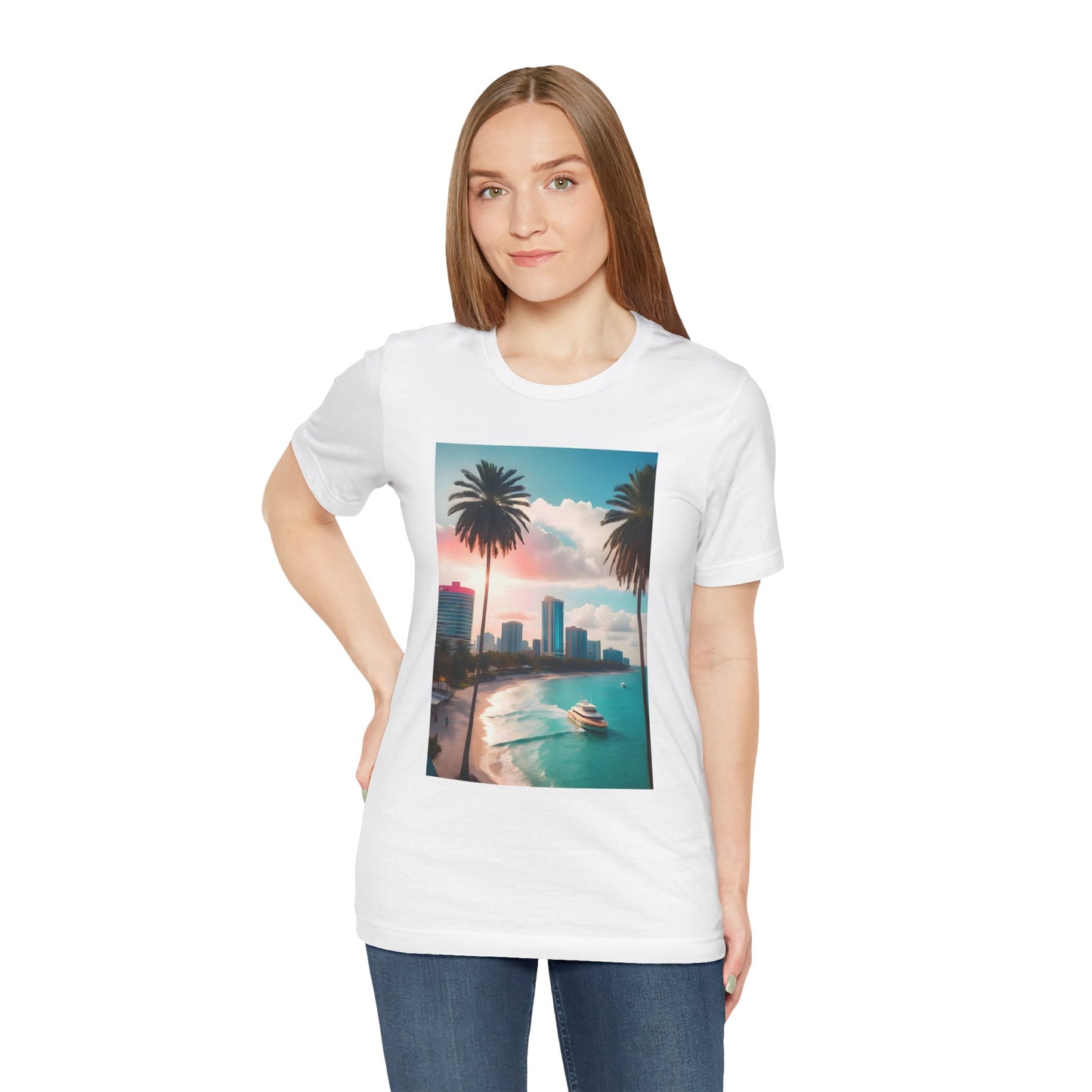 Miami Sunset Jersey Short Sleeve Tee